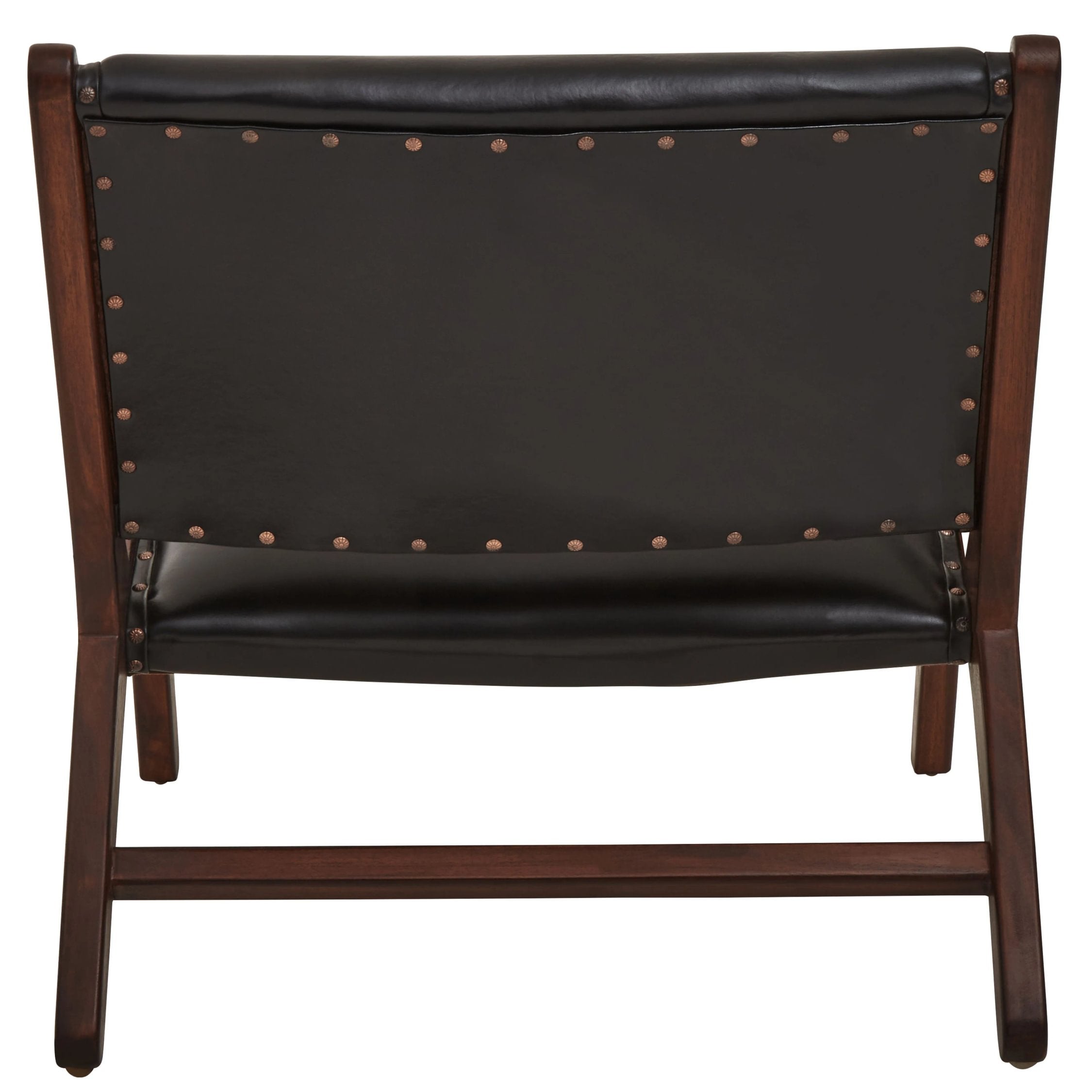Kalahari Genuine Black Leather Lounge Chair