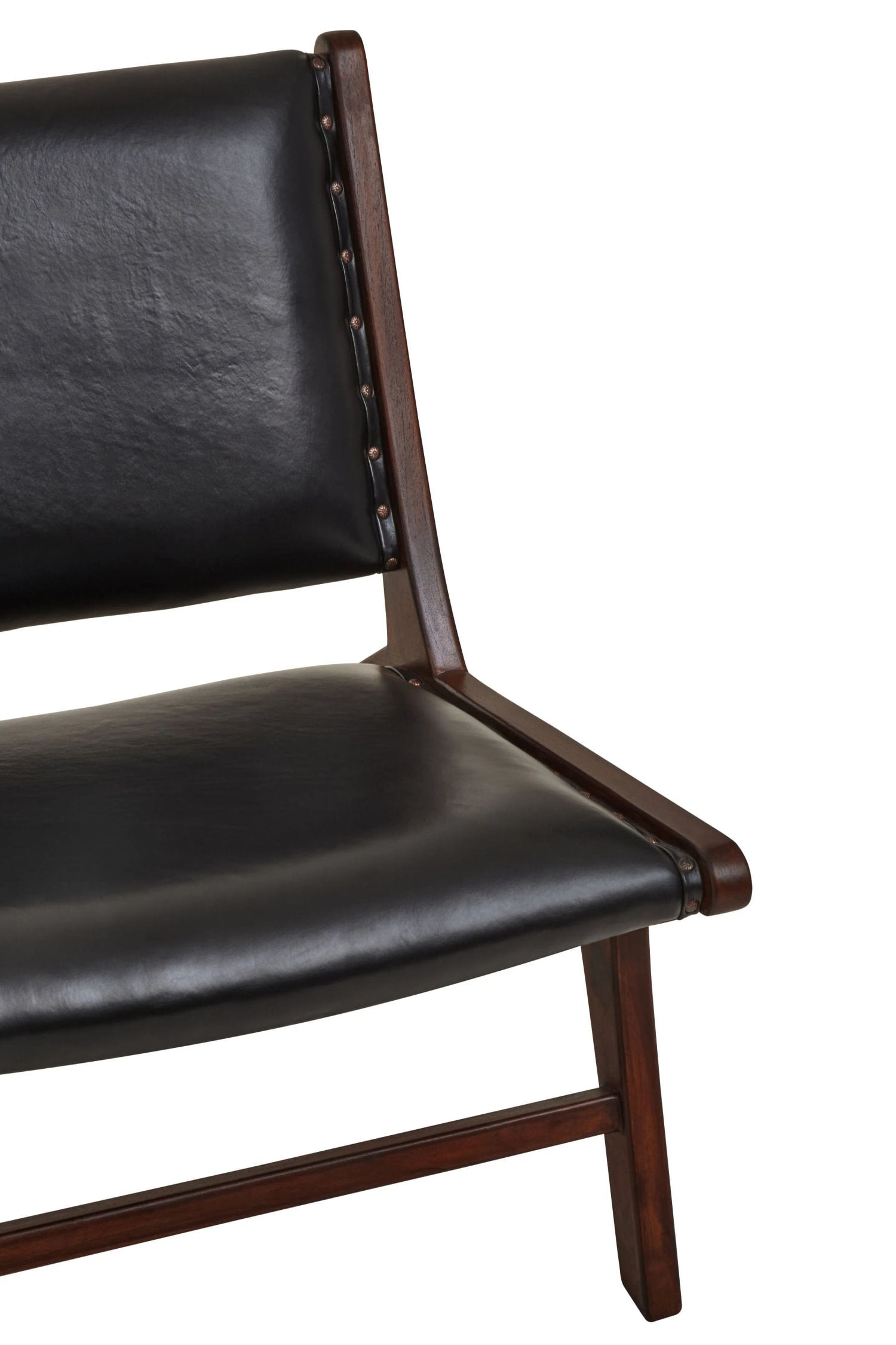 Kalahari Genuine Black Leather Lounge Chair