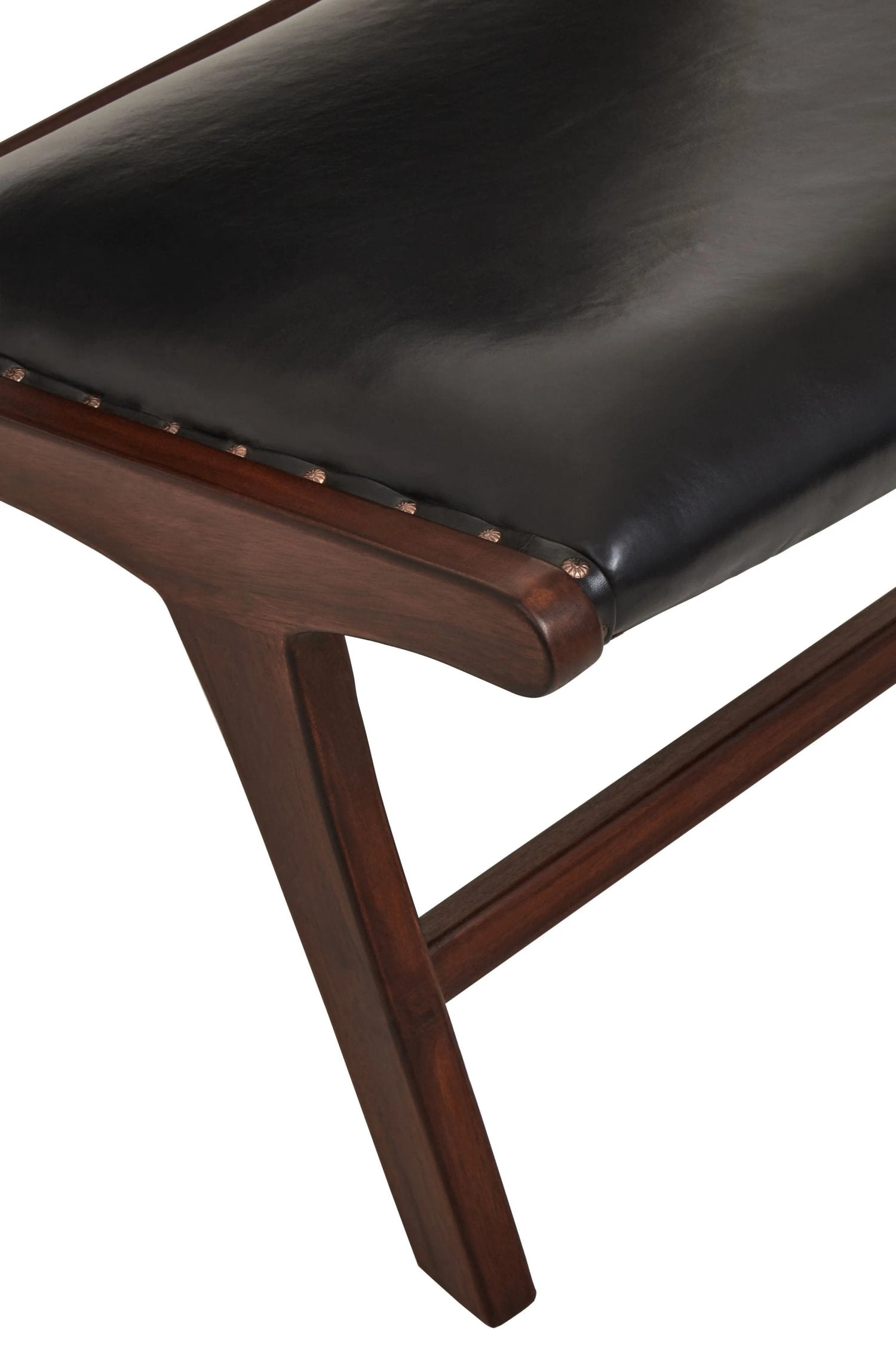 Kalahari Genuine Black Leather Lounge Chair