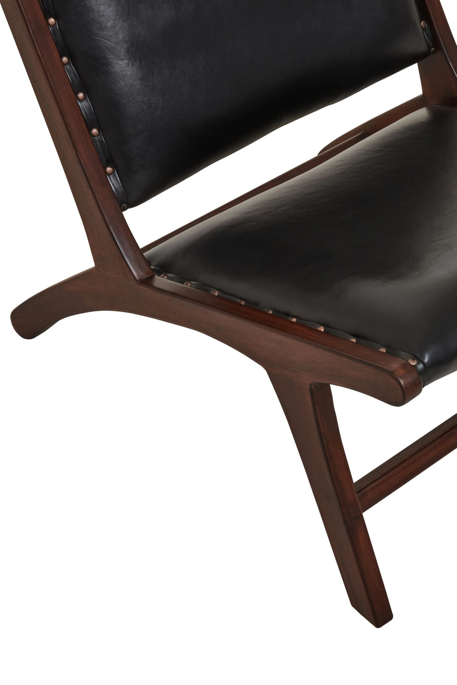 Kalahari Genuine Black Leather Lounge Chair