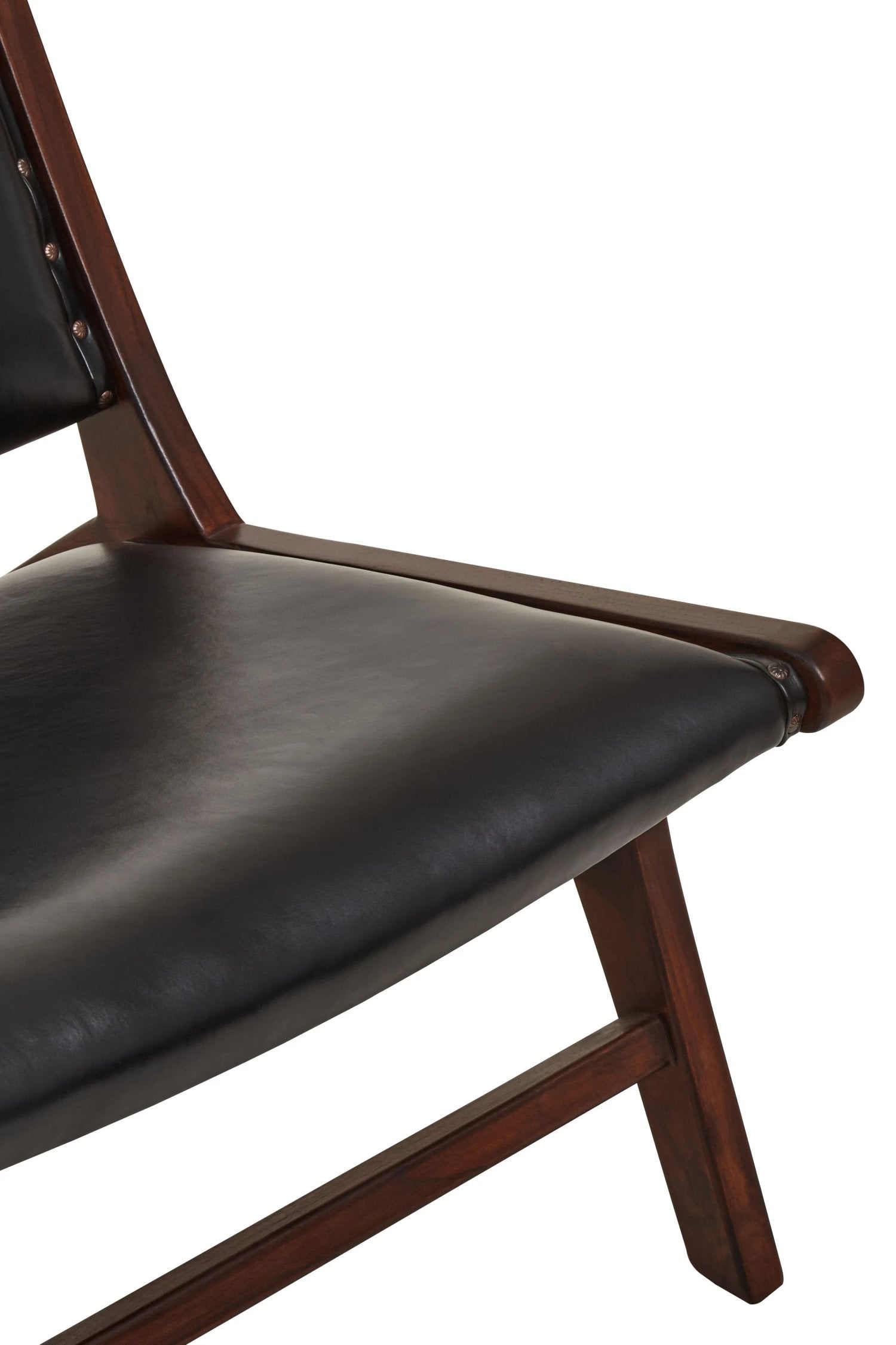 Kalahari Genuine Black Leather Lounge Chair