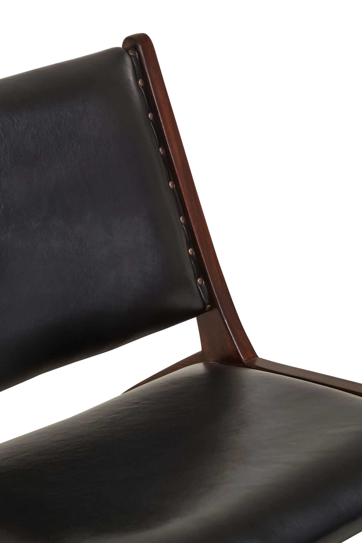 Kalahari Genuine Black Leather Lounge Chair