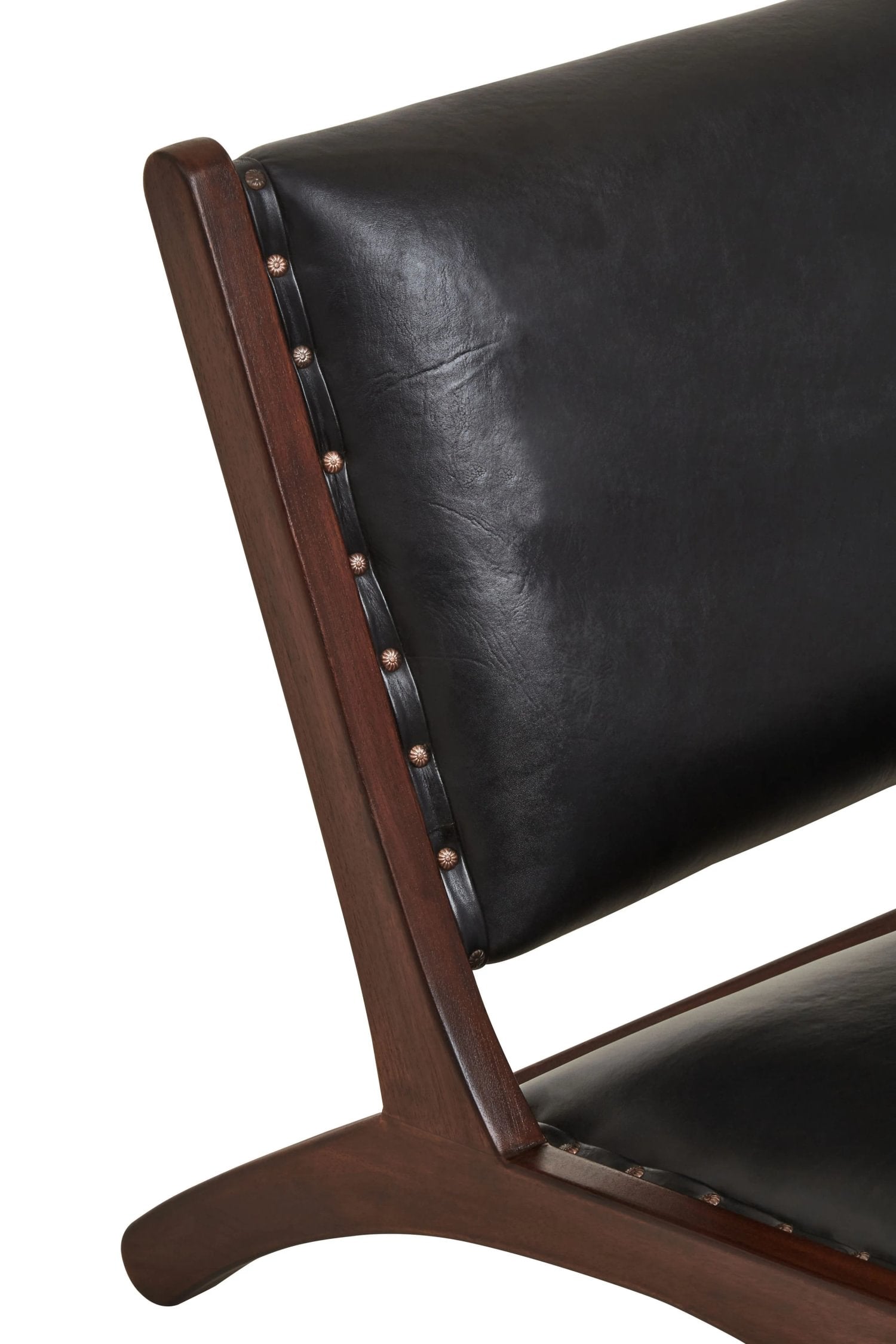 Kalahari Genuine Black Leather Lounge Chair