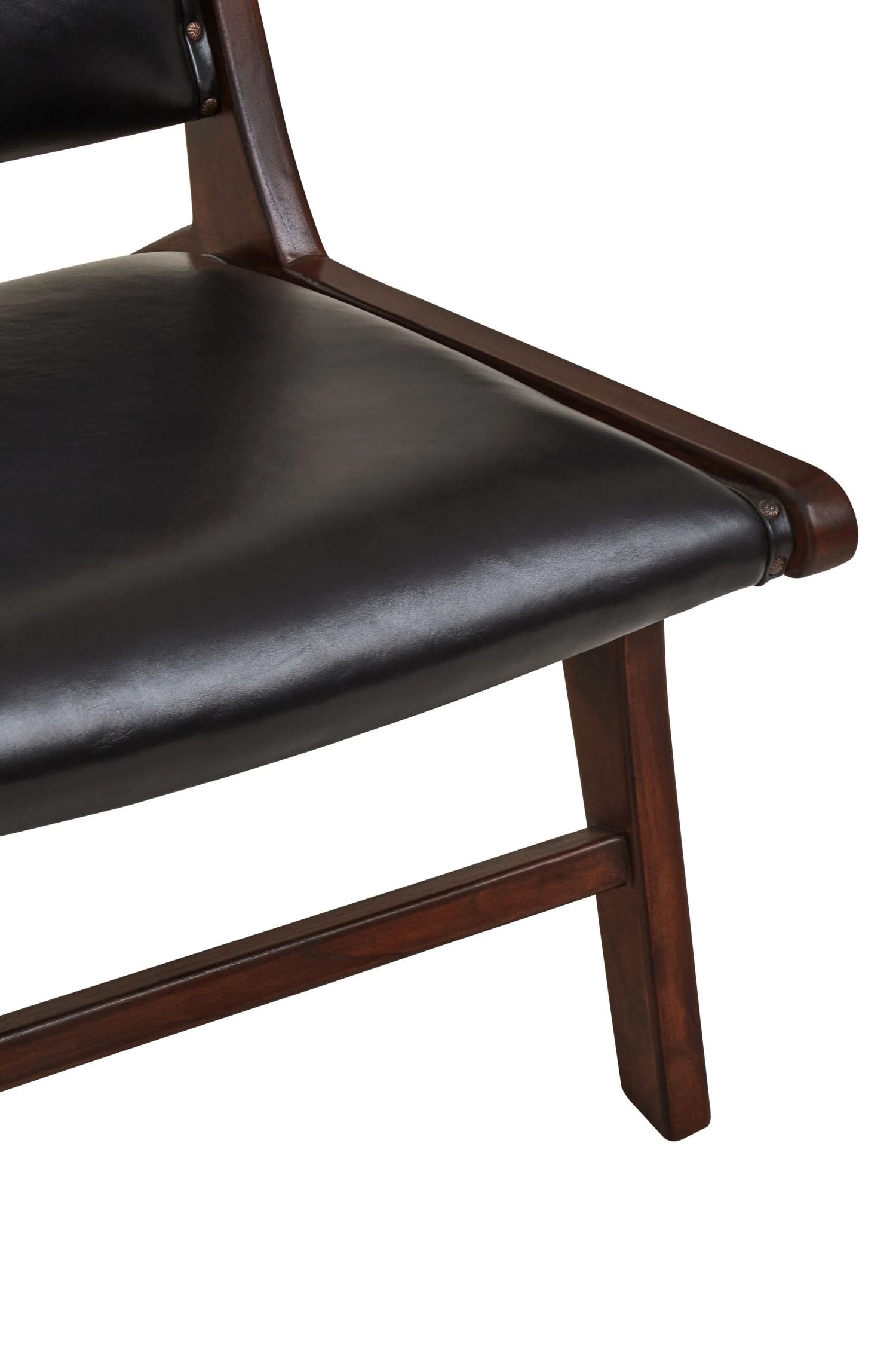 Kalahari Genuine Black Leather Lounge Chair