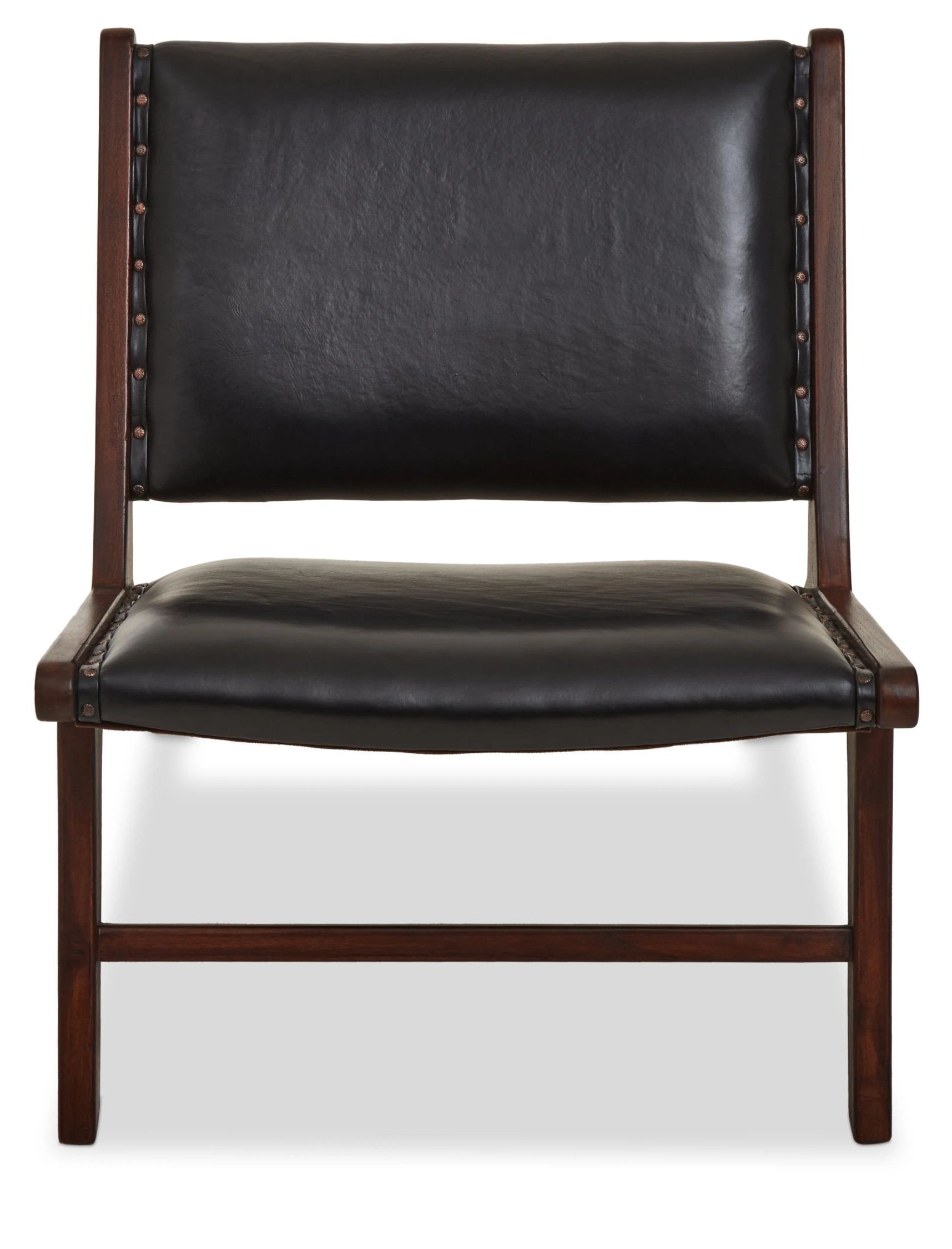Kalahari Genuine Black Leather Lounge Chair