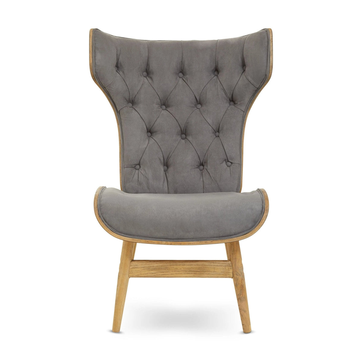 Windsor Dark Grey Velvet Wingback Chair
