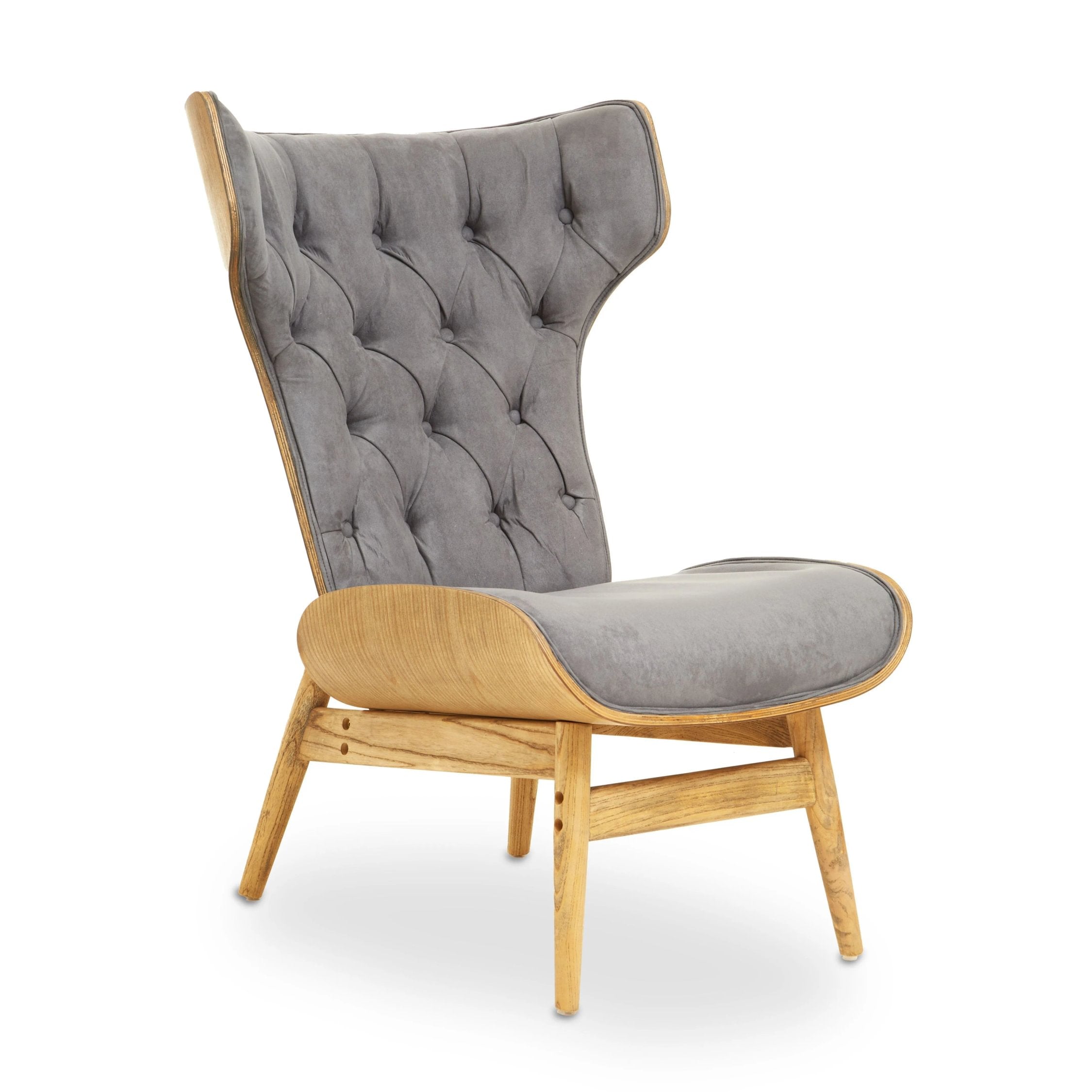Windsor Dark Grey Velvet Wingback Chair