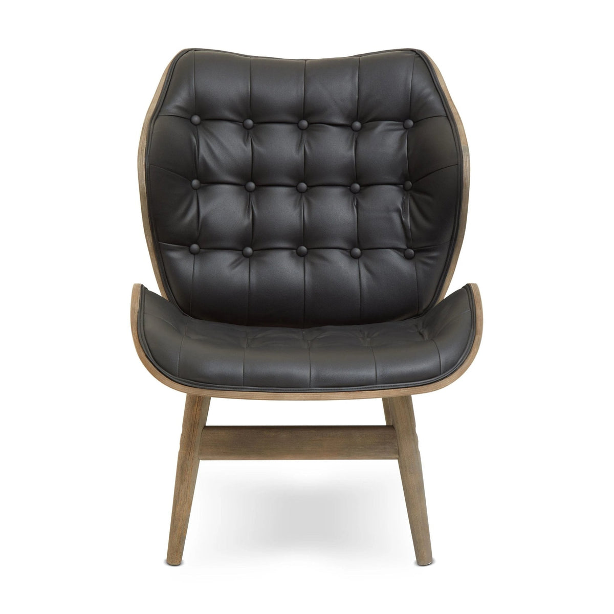 Windsor Black Leather Effect Button Detail Wingback Chair