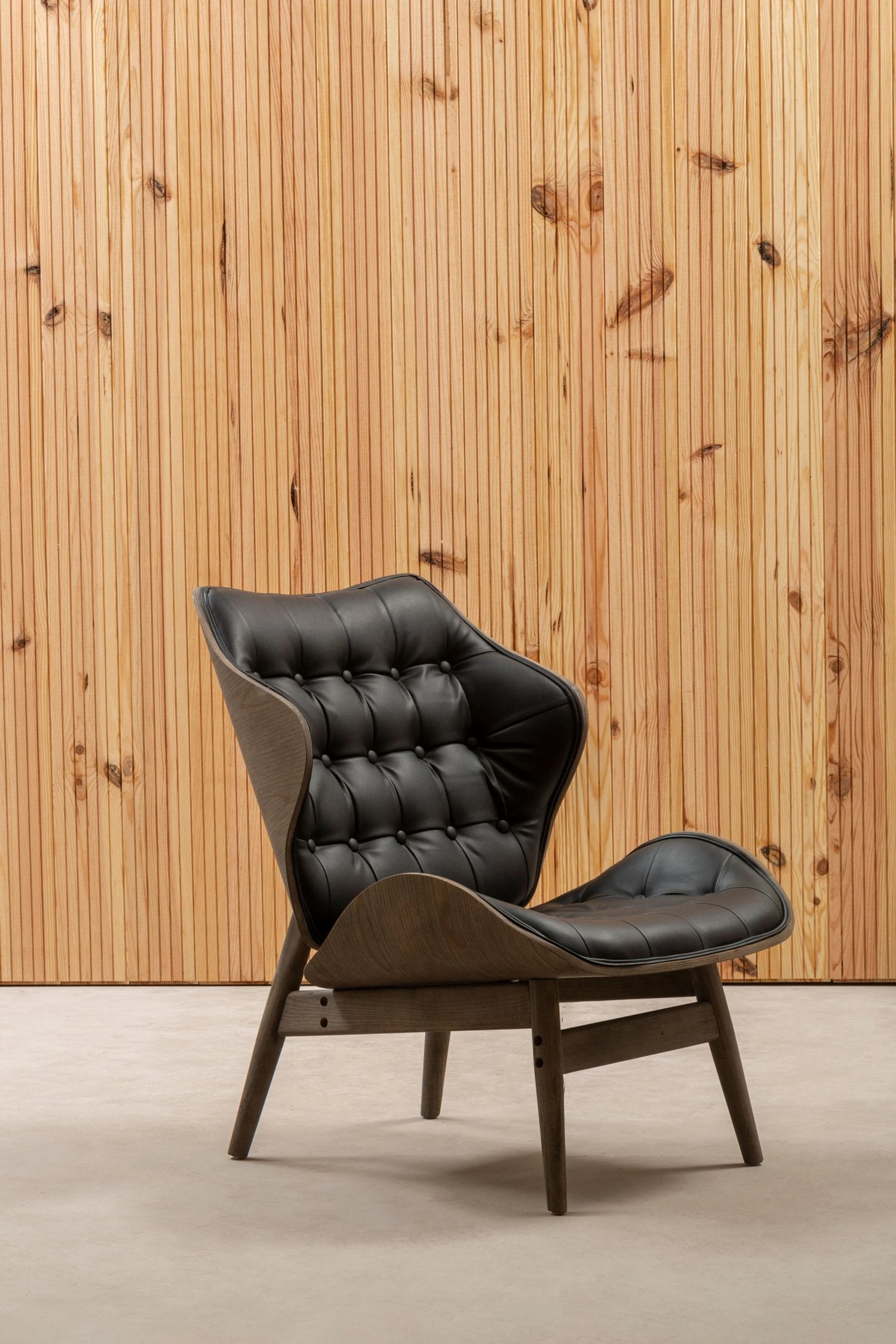 Windsor Black Leather Effect Button Detail Wingback Chair