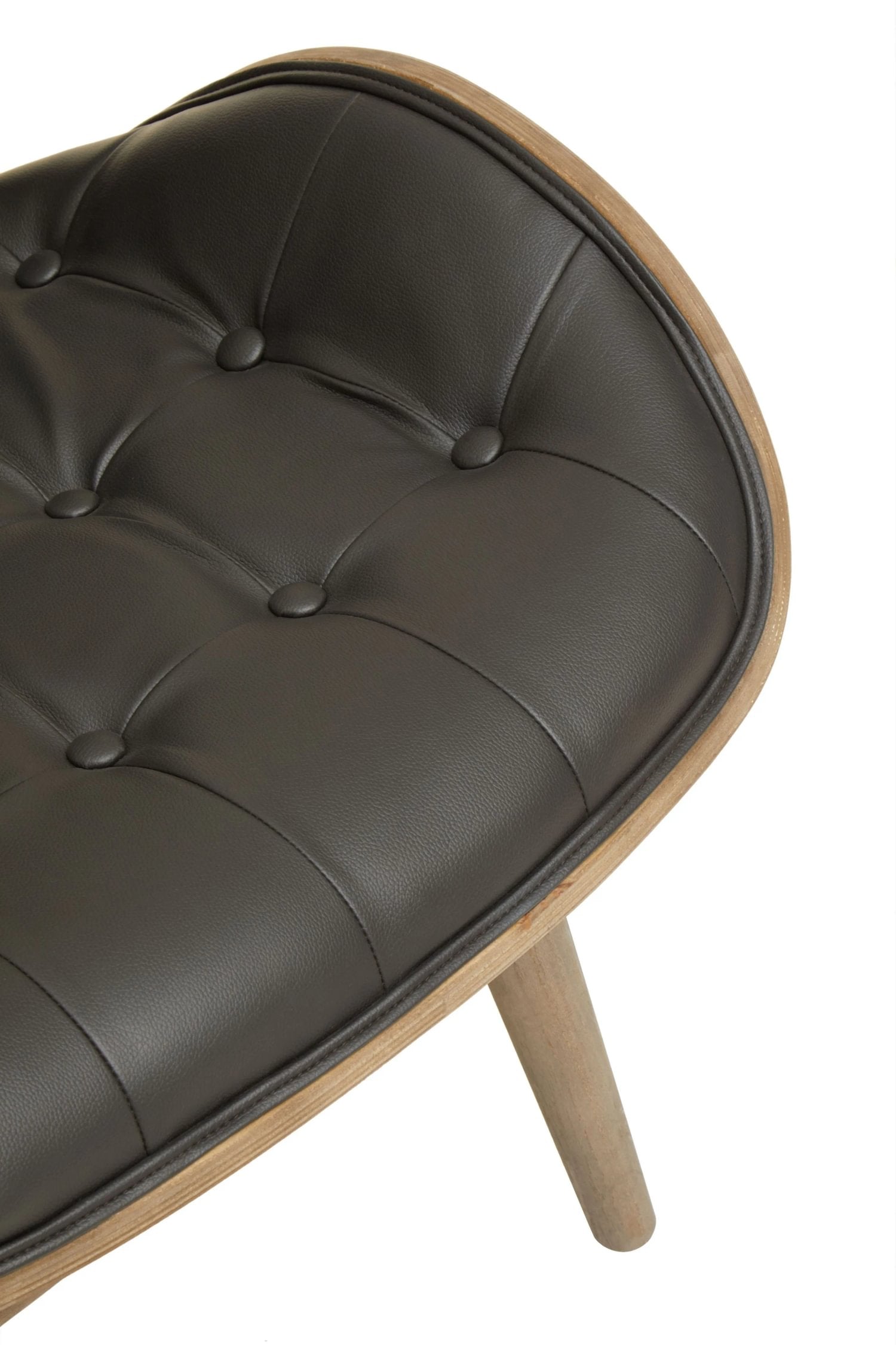 Windsor Black Leather Effect Button Detail Wingback Chair