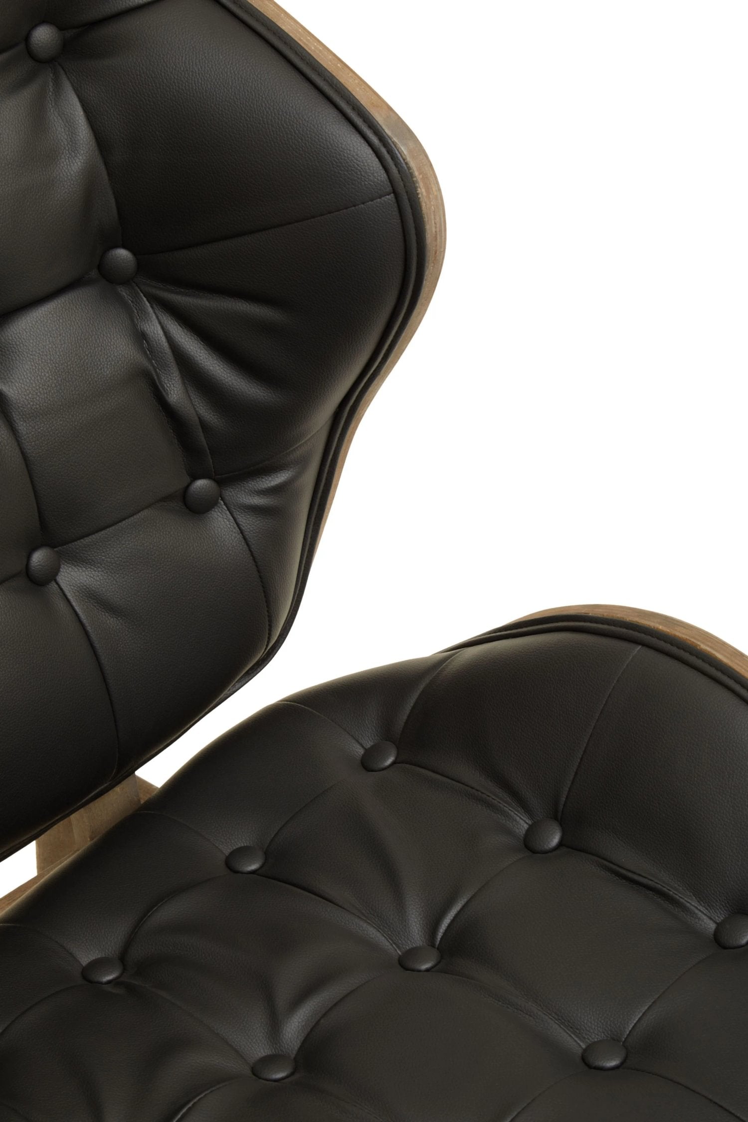Windsor Black Leather Effect Button Detail Wingback Chair