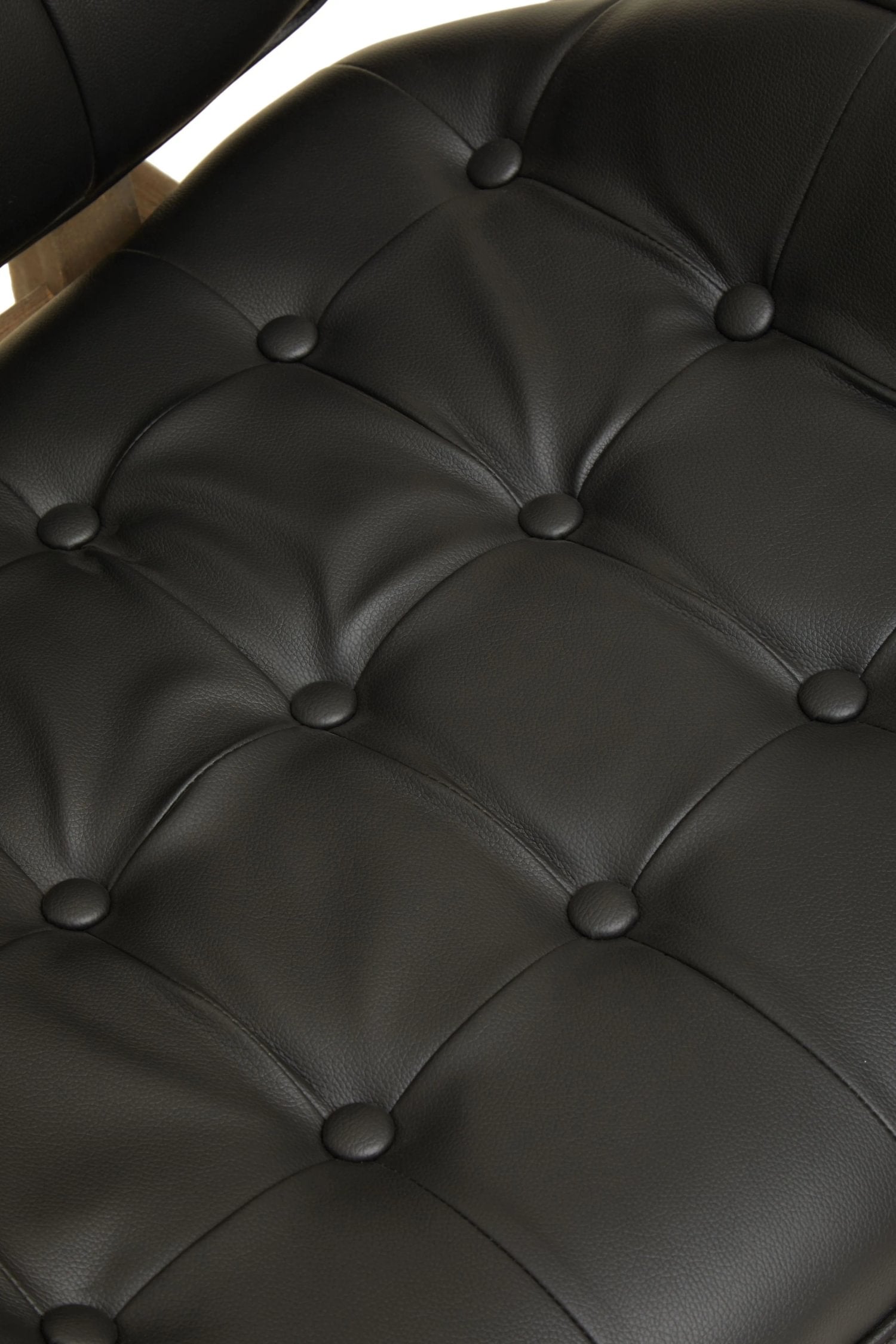 Windsor Black Leather Effect Button Detail Wingback Chair