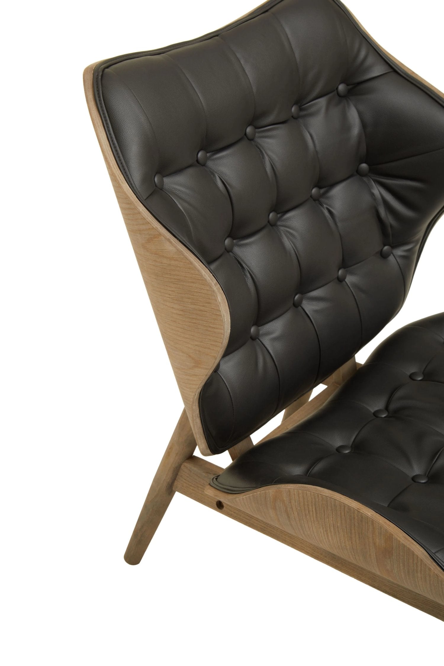 Windsor Black Leather Effect Button Detail Wingback Chair