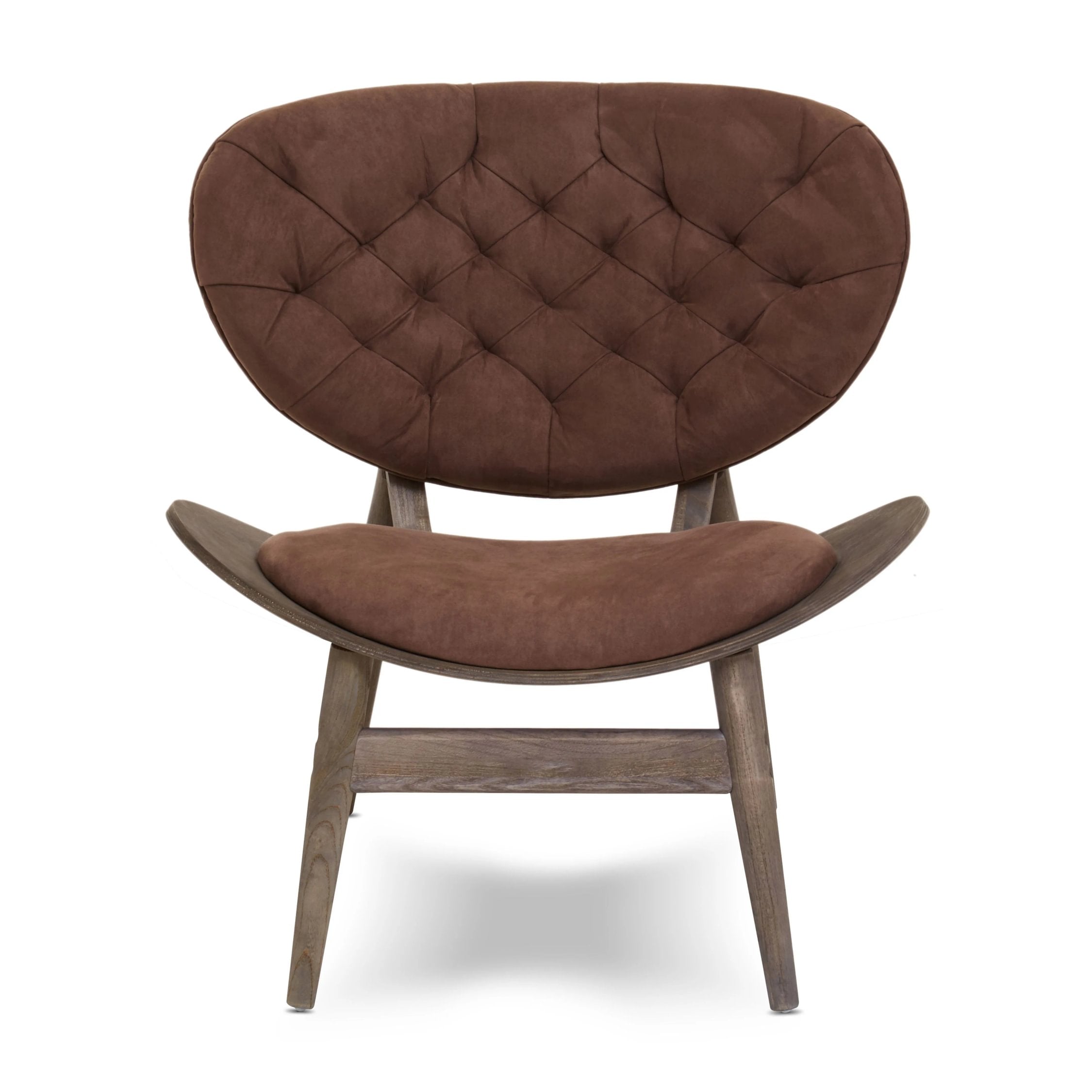 Windsor Brown Velvet & Dark Elm Wood Chair