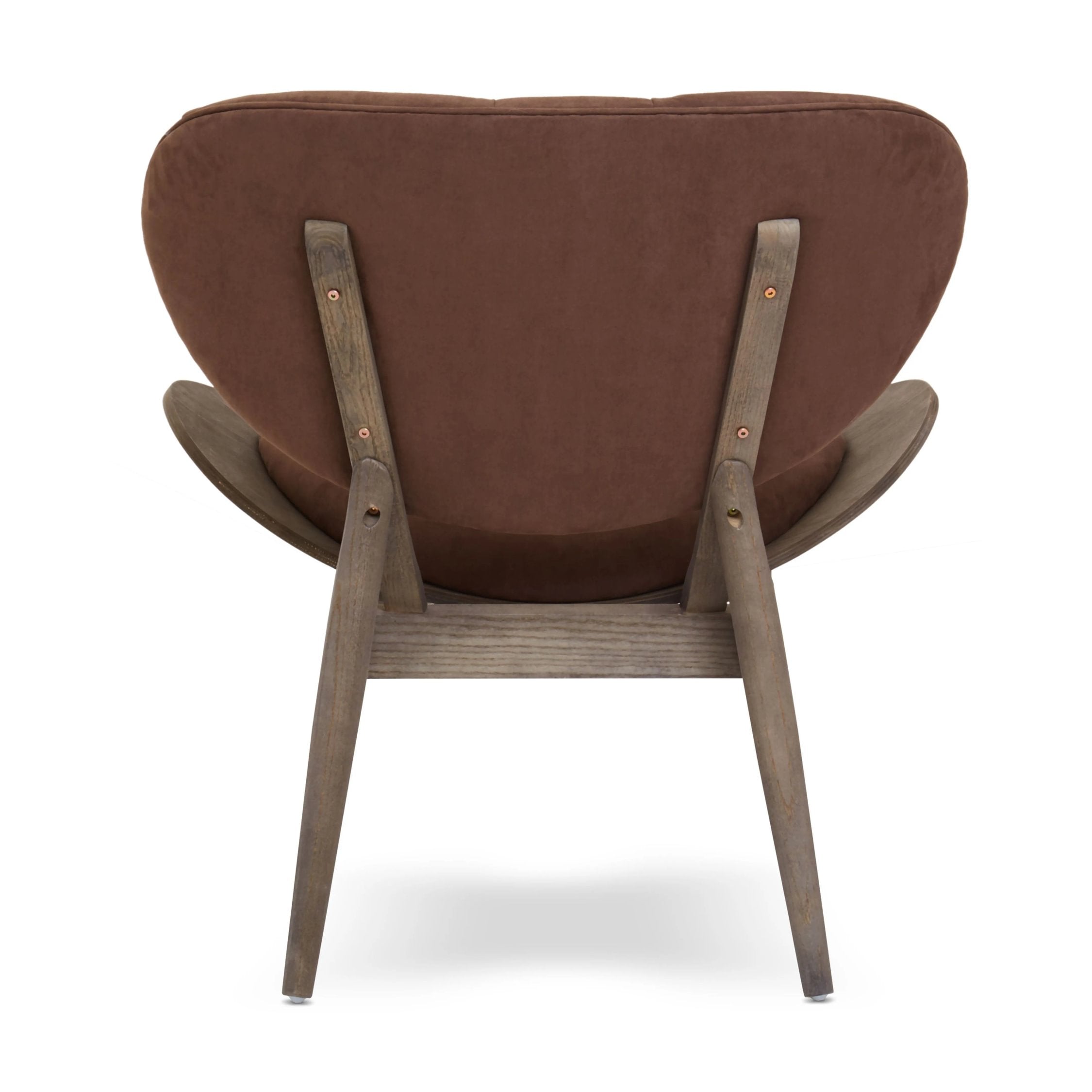 Windsor Brown Velvet & Dark Elm Wood Chair