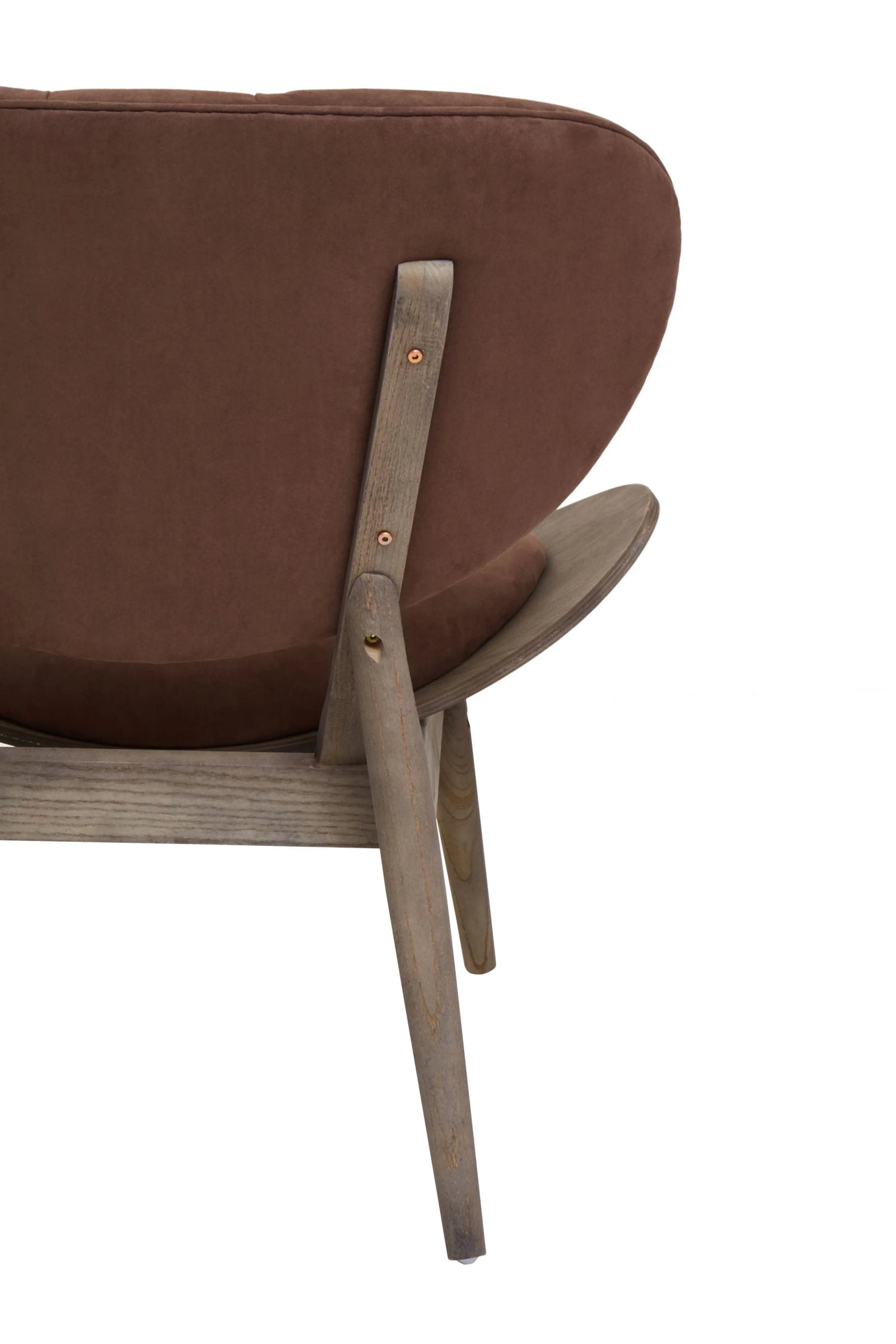 Windsor Brown Velvet & Dark Elm Wood Chair