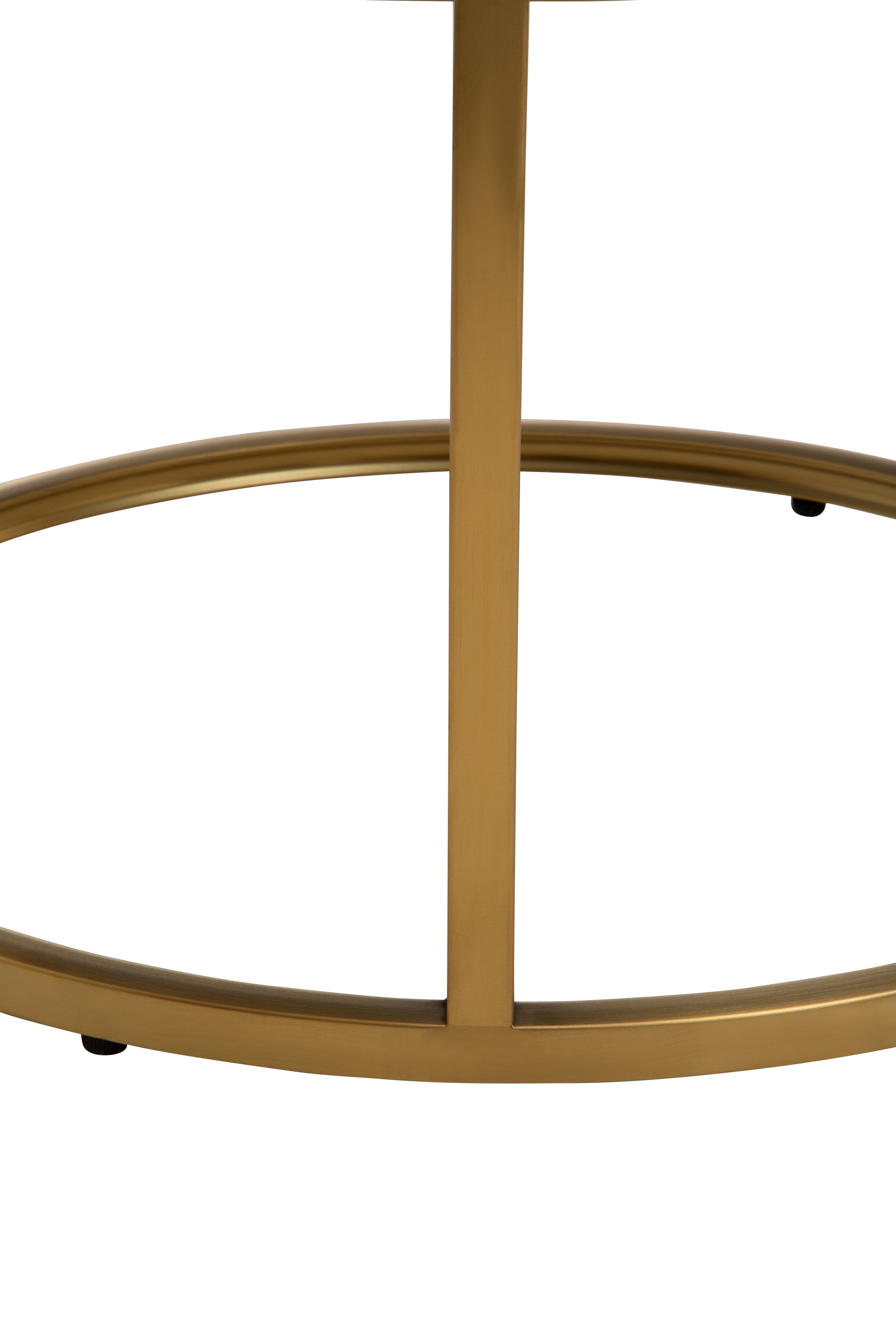 Set of 2  Loma Gold & Black Round Nesting Coffee Tables
