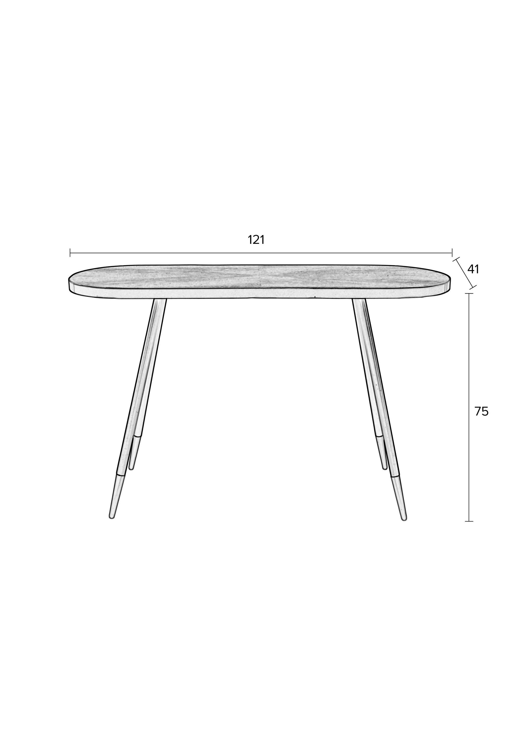 Denise Brown Wood & Gold Oval Console Table