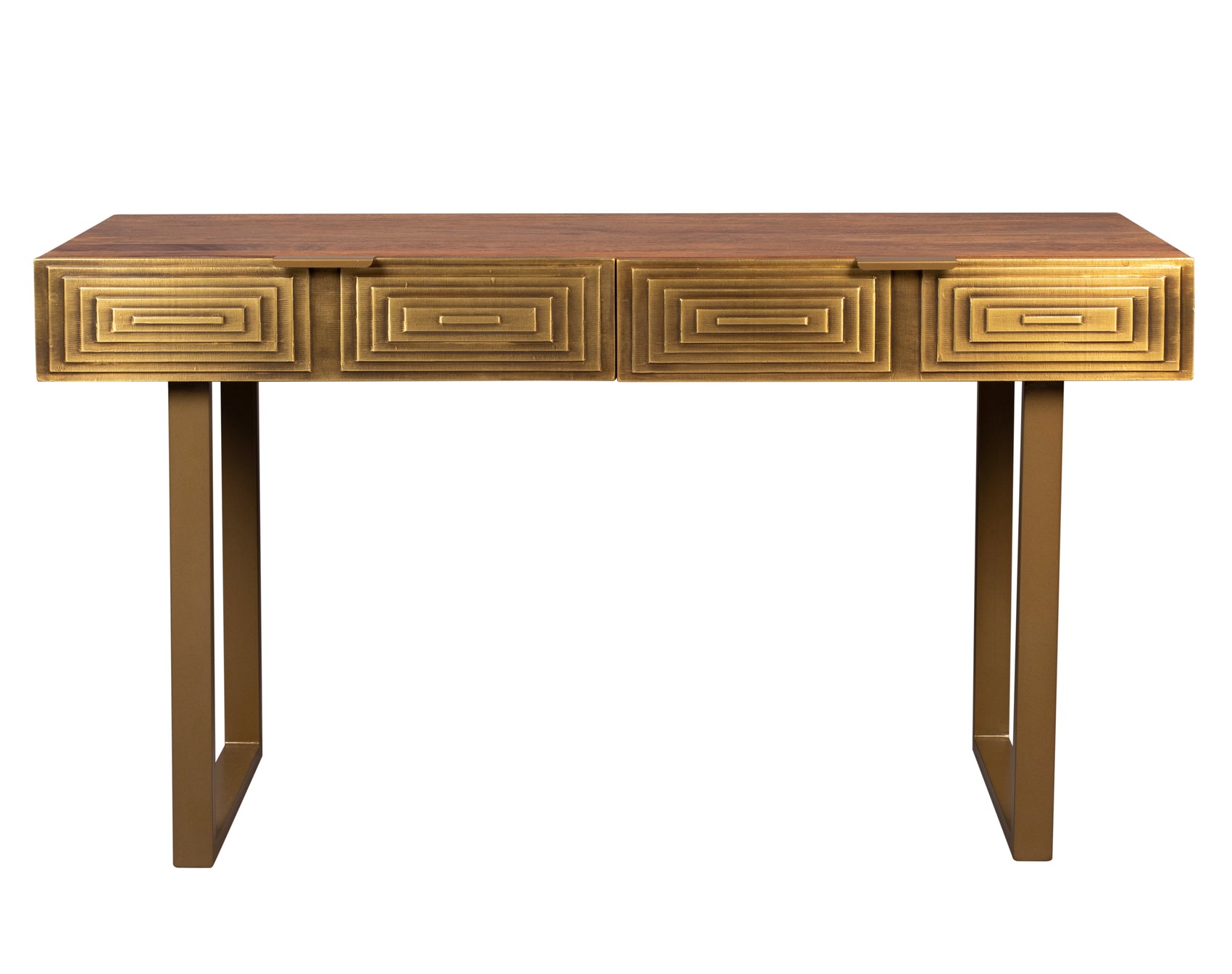 Dutchbone Volan Brass & Mango Wood Console Table
