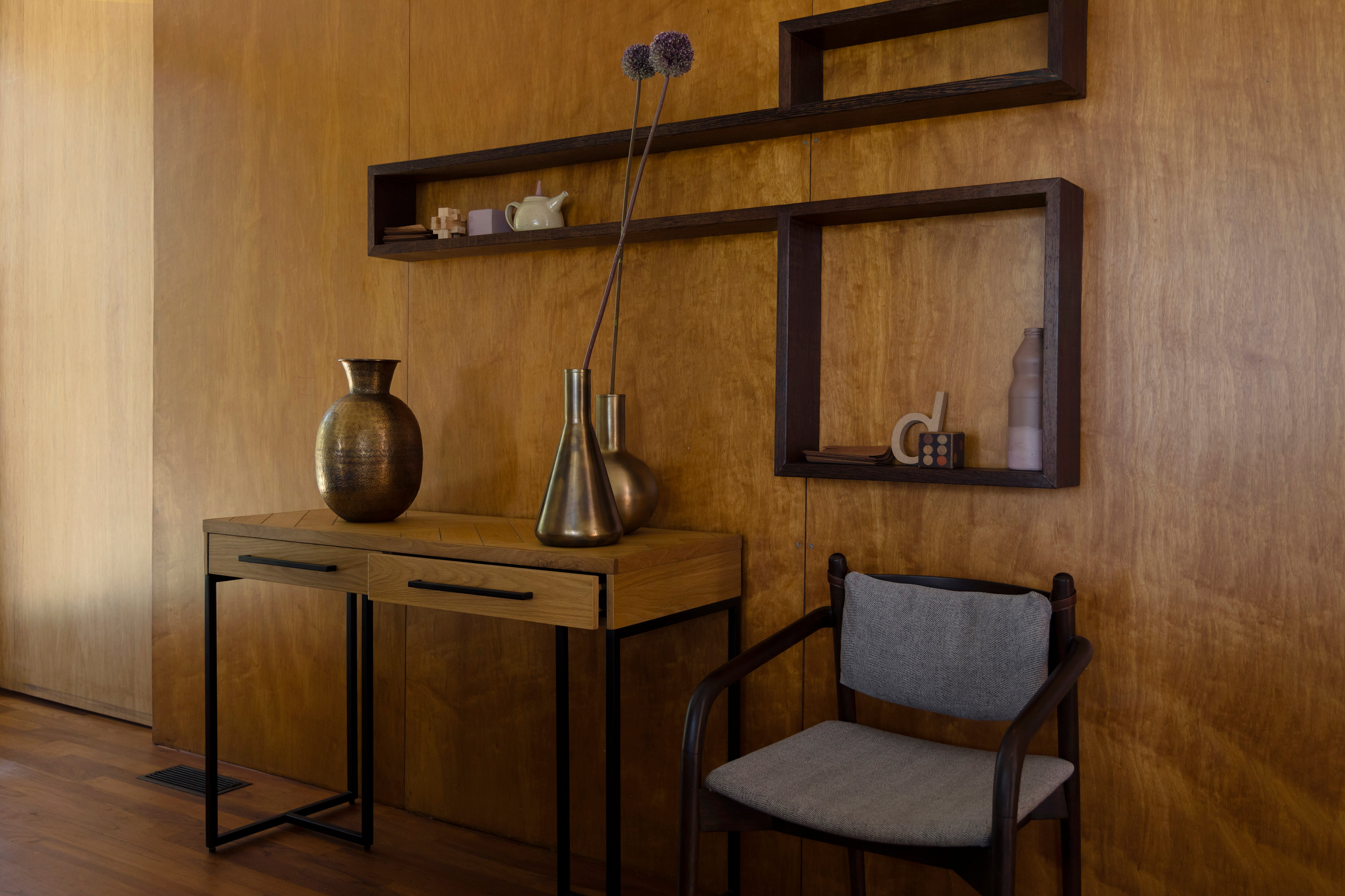 Dutchbone Class Herringbone Natural Oak Wood Console Table