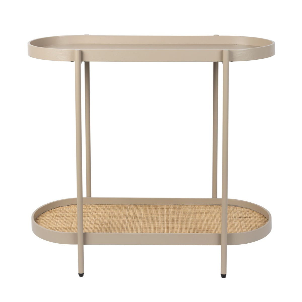 Amaya Beige Wood & Natural Rattan Console Table