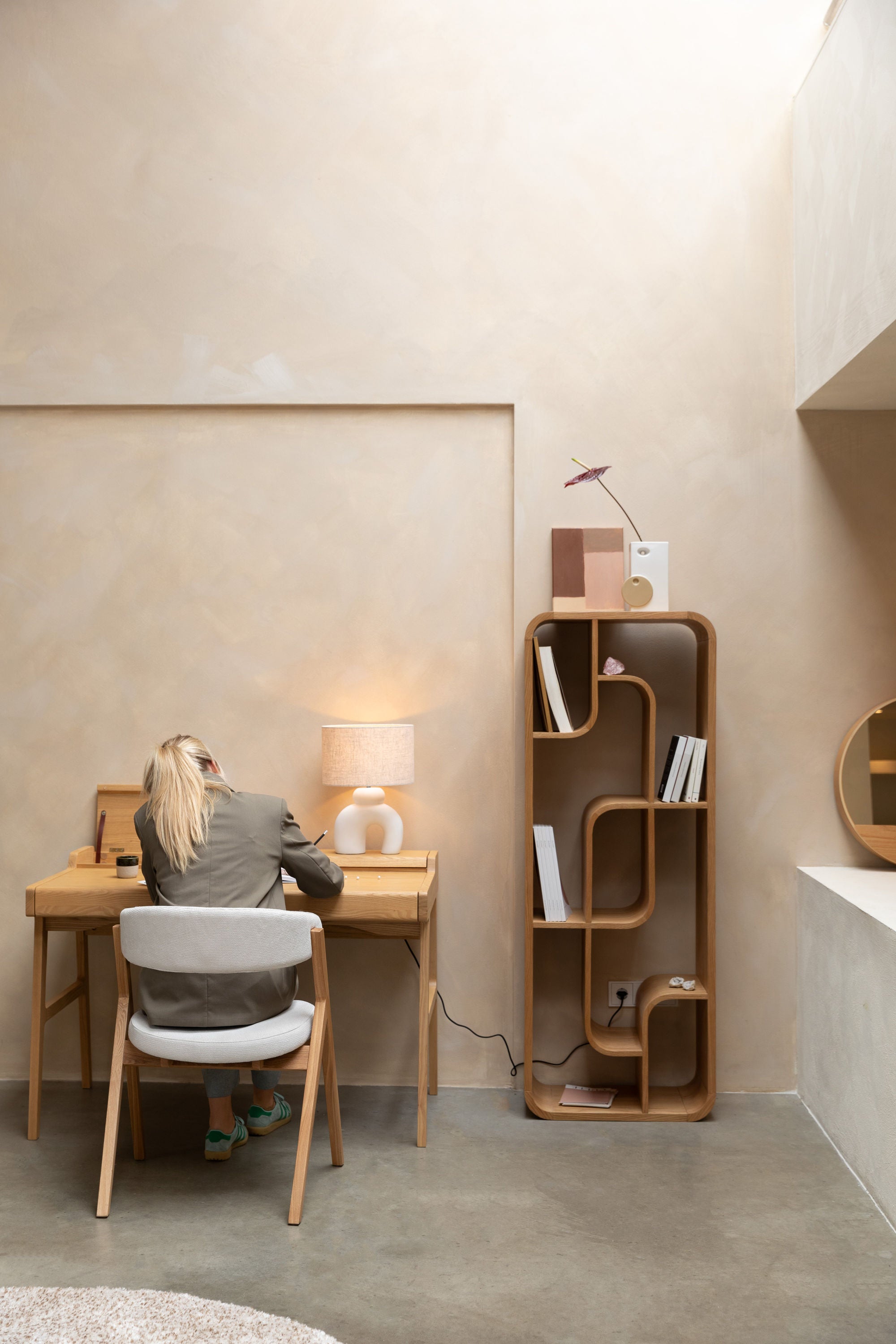 Zuiver Kaat Natural Oak Wood Desk Table