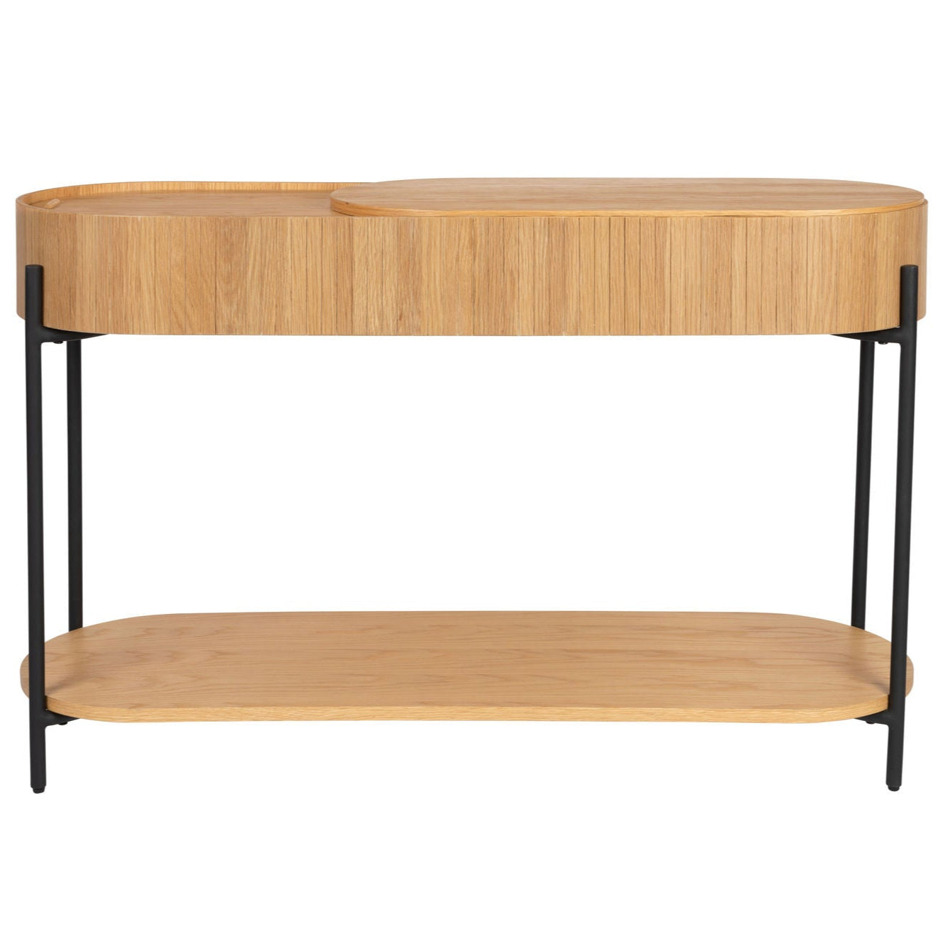 Zuiver Slides Natural Oak Wood Round Console Table