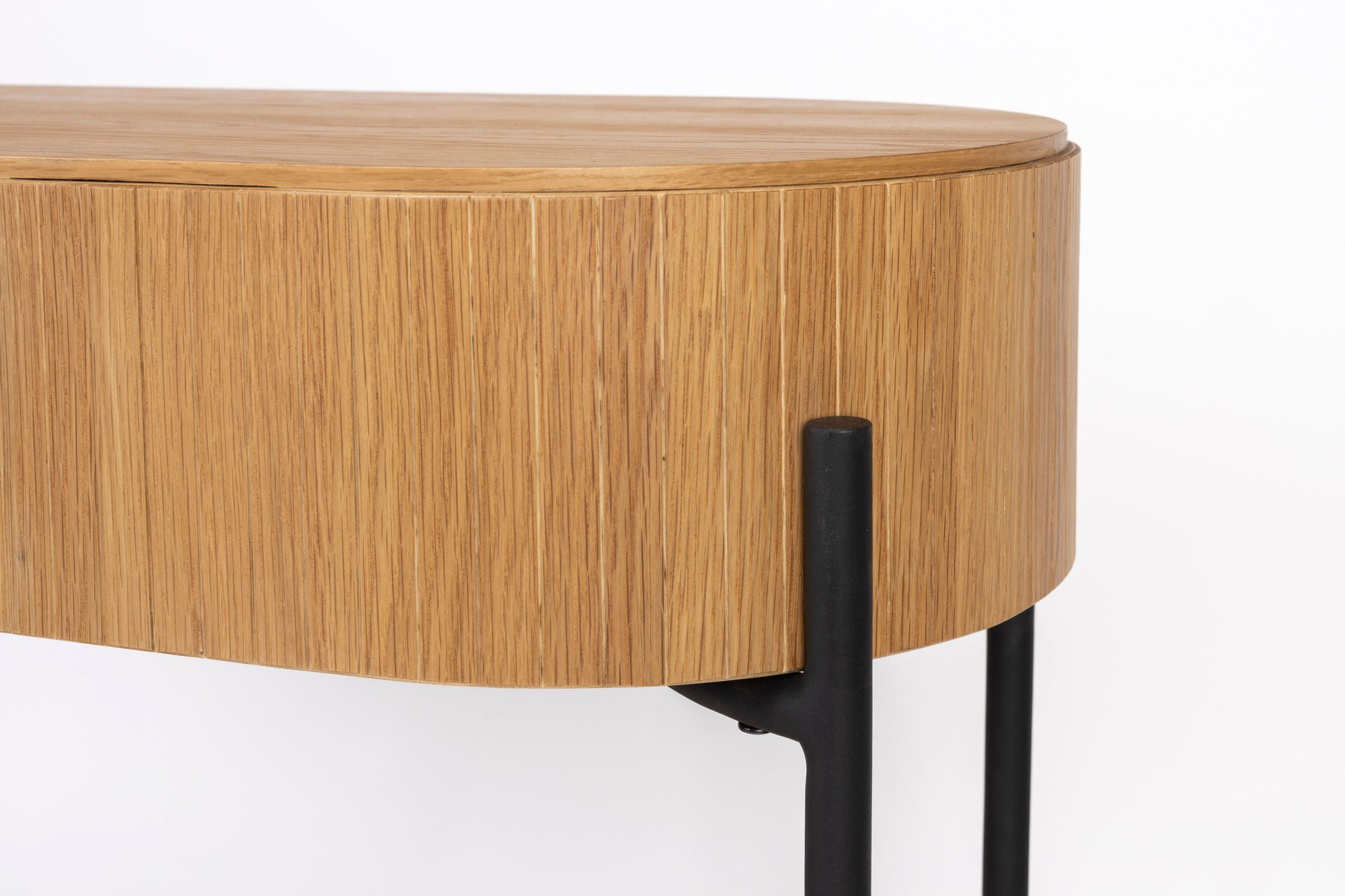 Zuiver Slides Natural Oak Wood Round Console Table