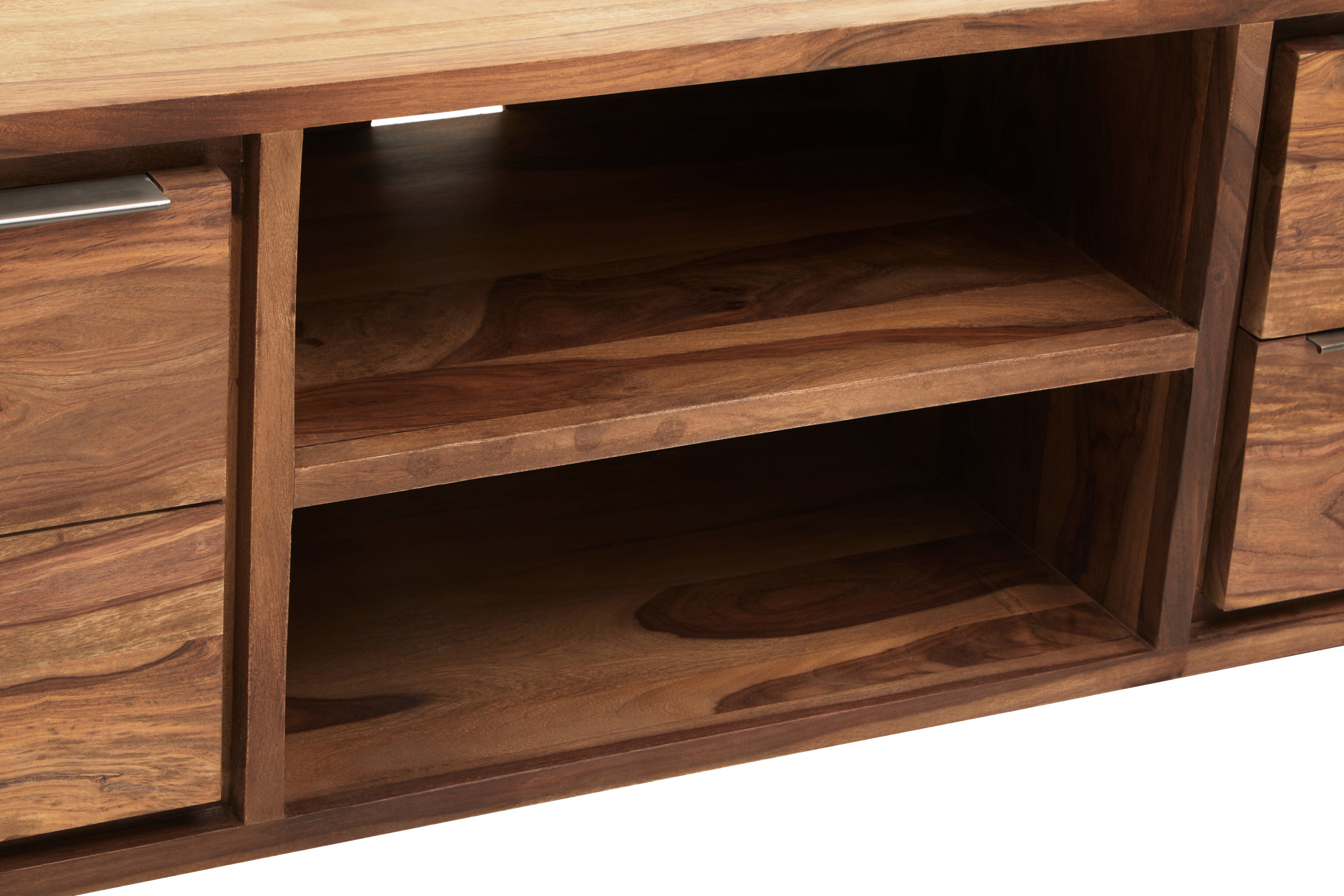 Indo Sheesham & Brown Acacia Wood TV Unit