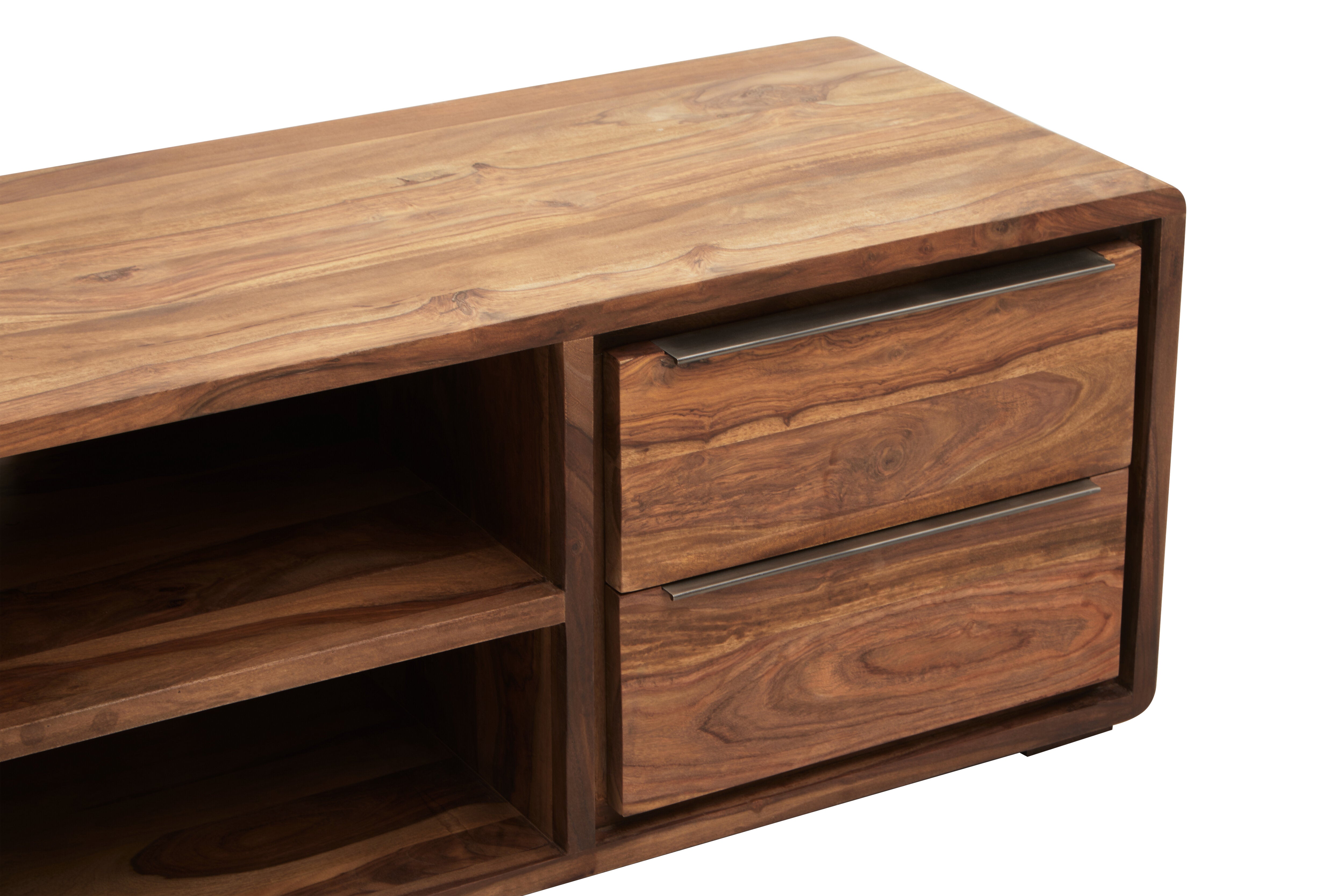 Indo Sheesham & Brown Acacia Wood TV Unit
