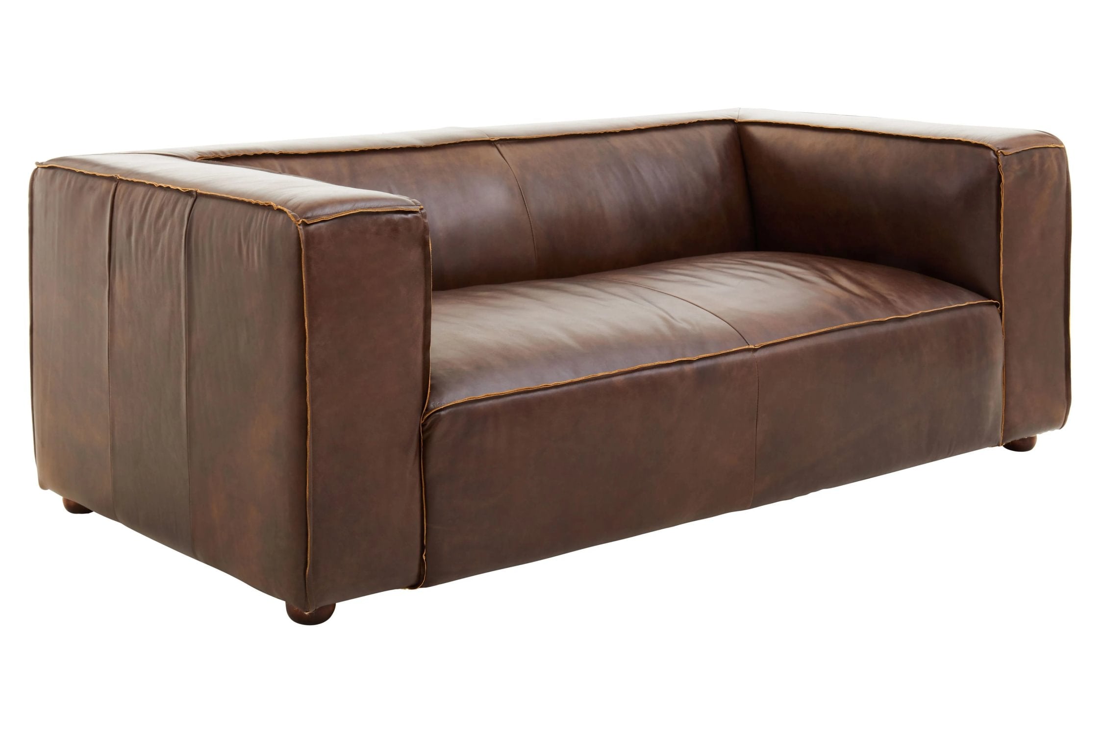 Burlington Antique Brown 2 Seater Leather Sofa