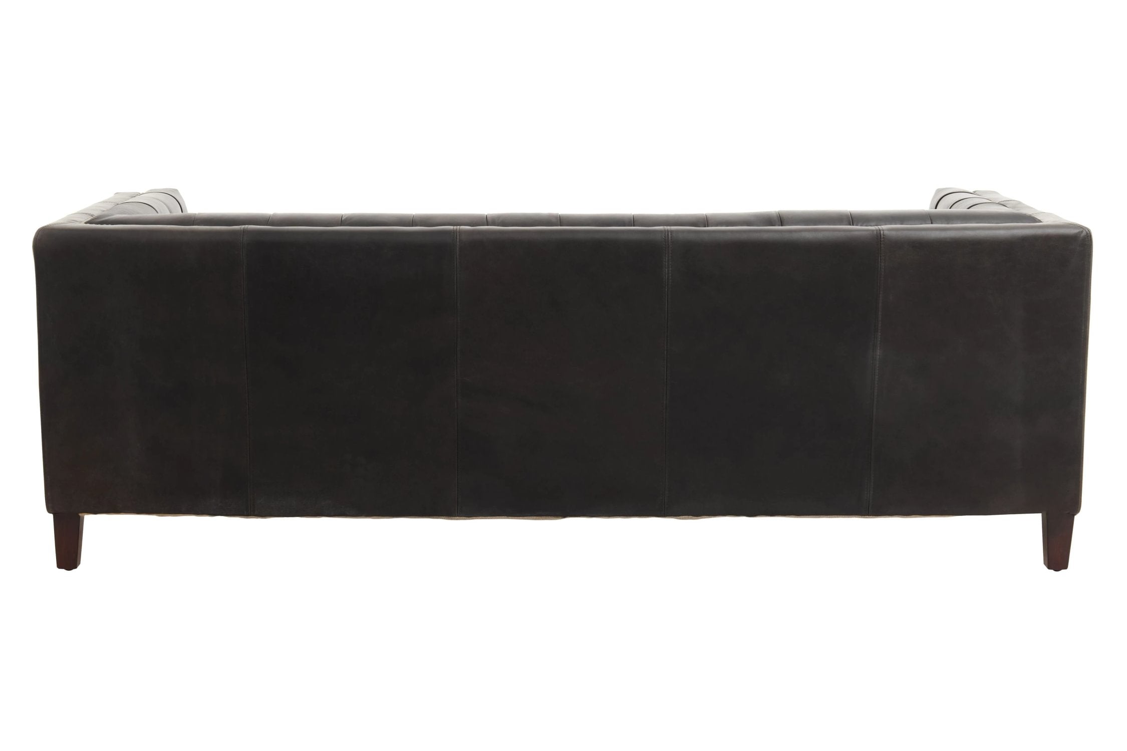 Burlington Black Leather 3 Seater Modern Chesterfield Sofa