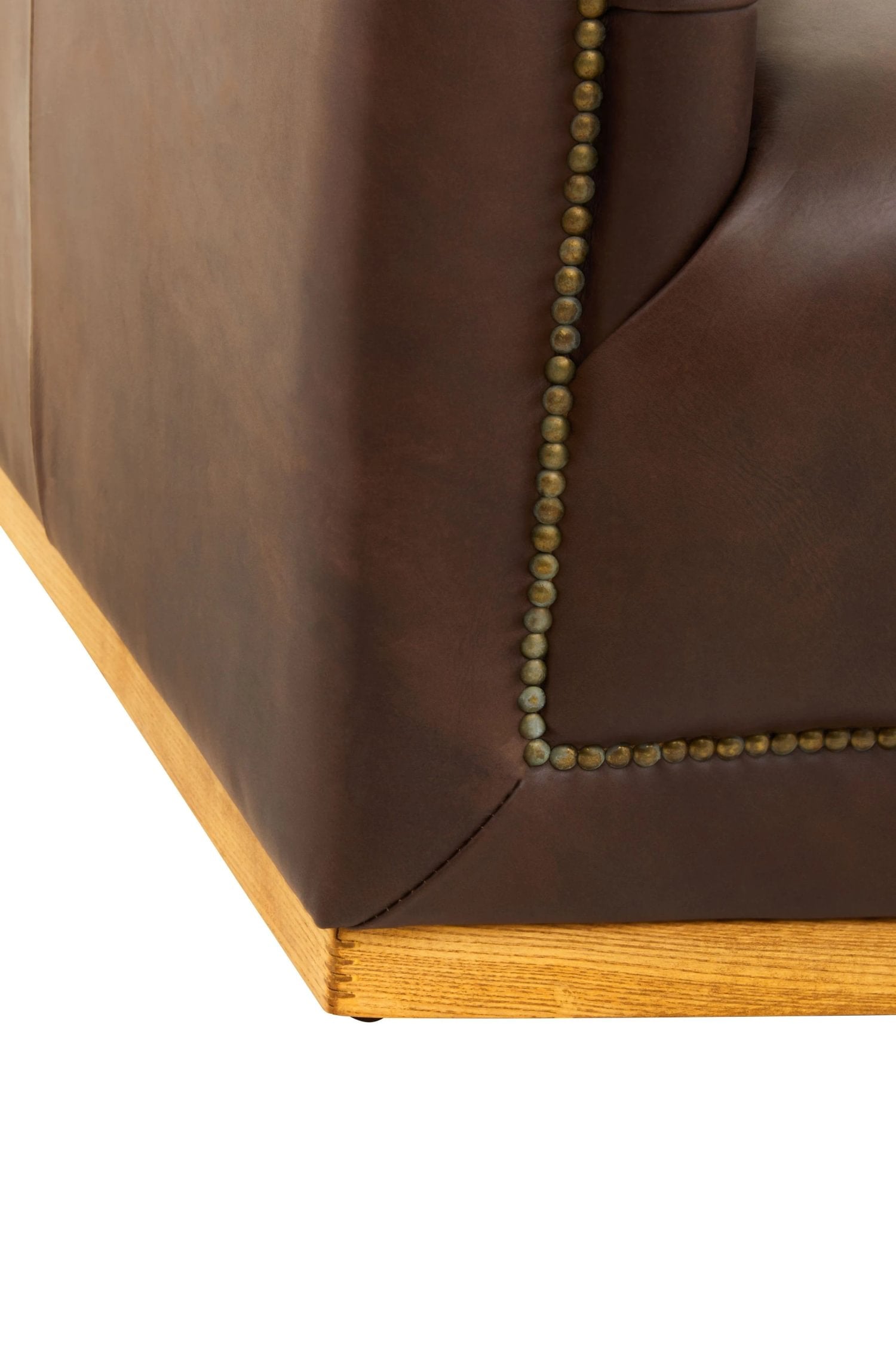 Burlington Dark Brown Leather 3 Seater Modern Chesterfield Sofa 238 x 88 x 64cm