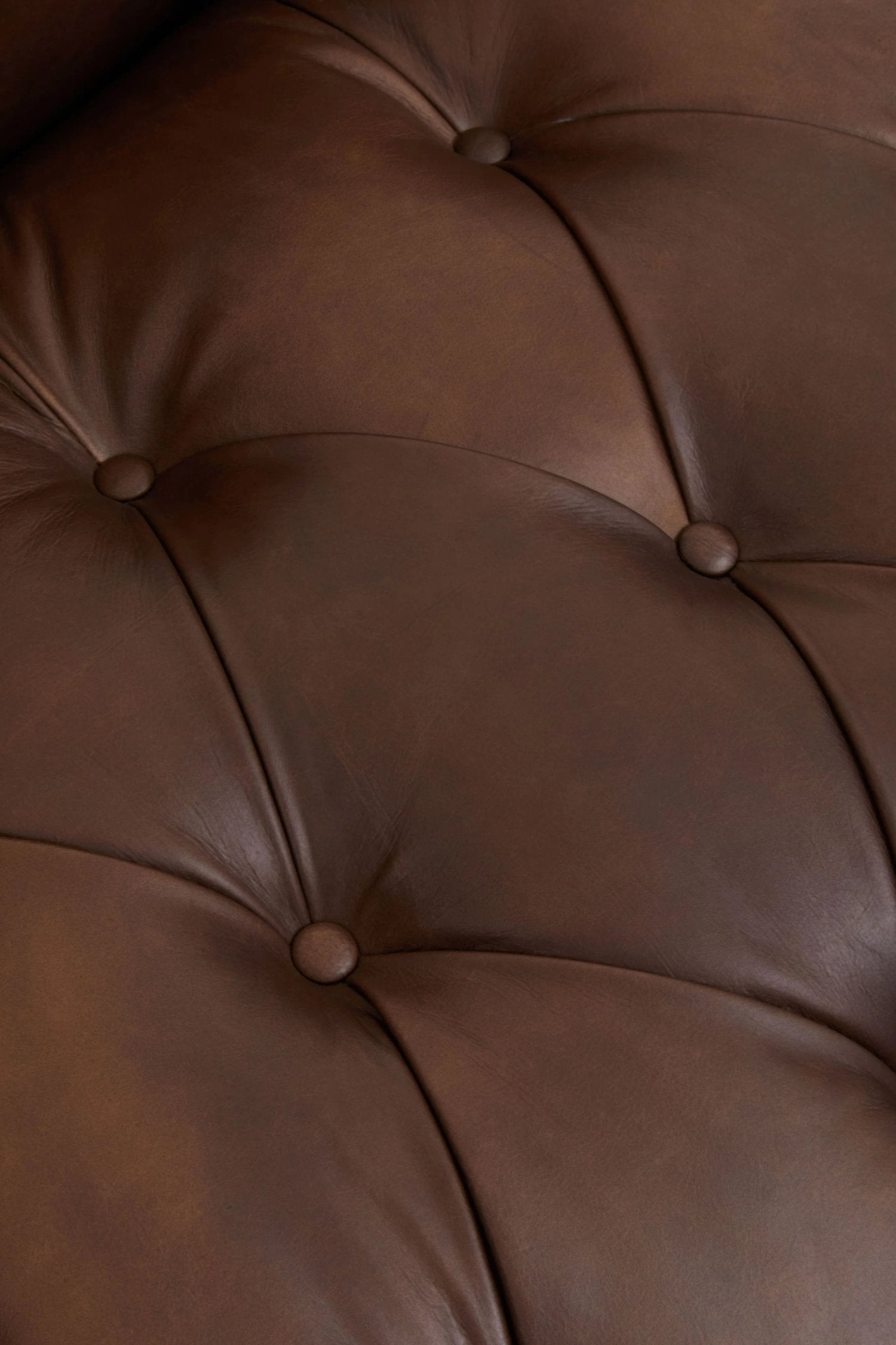 Burlington Dark Brown Leather 3 Seater Modern Chesterfield Sofa 238 x 88 x 64cm