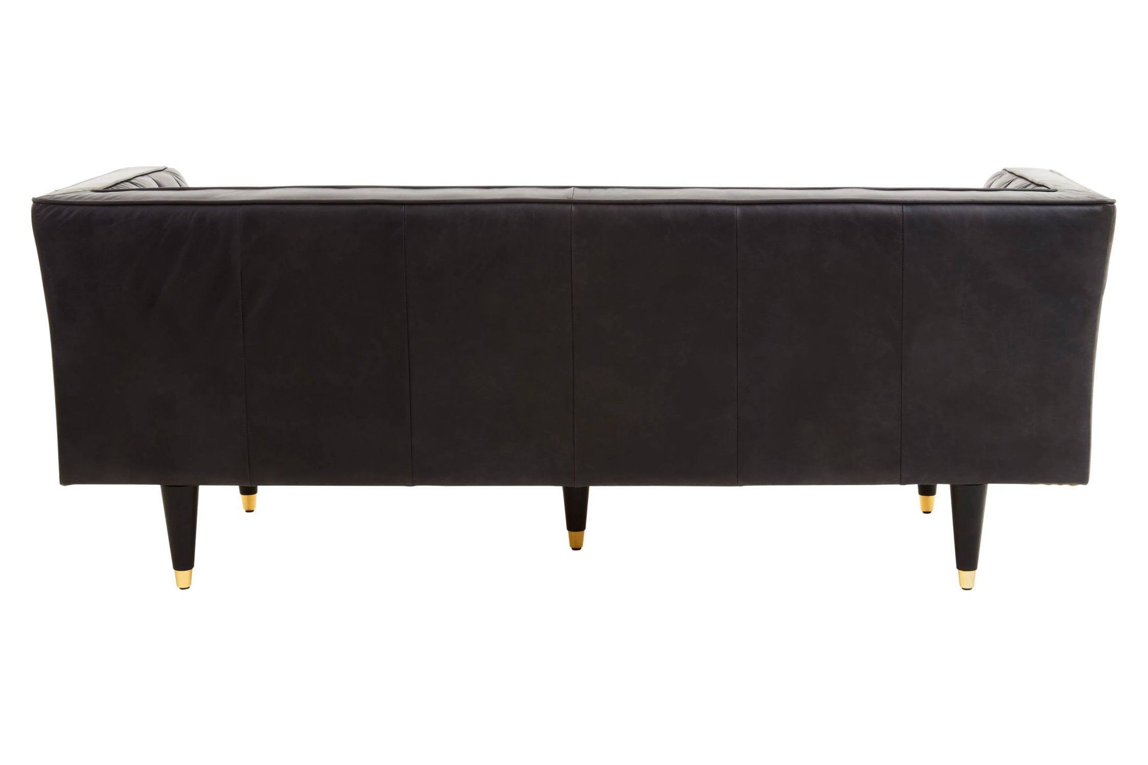 Burlington Black Leather Flared Arm 3 Seater Sofa