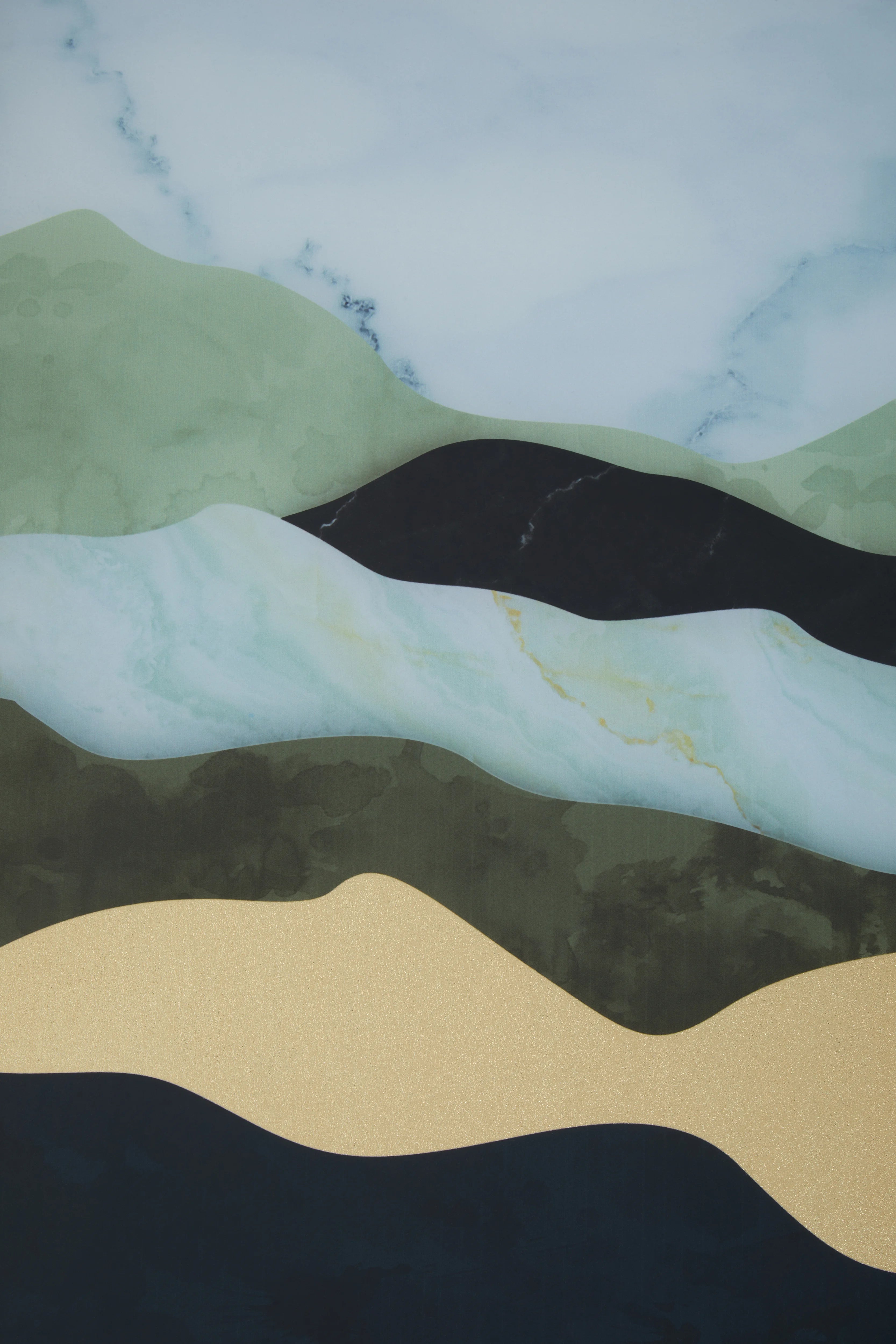 Set of 2 Dolce Agate Effect Nesting Coffee Tables