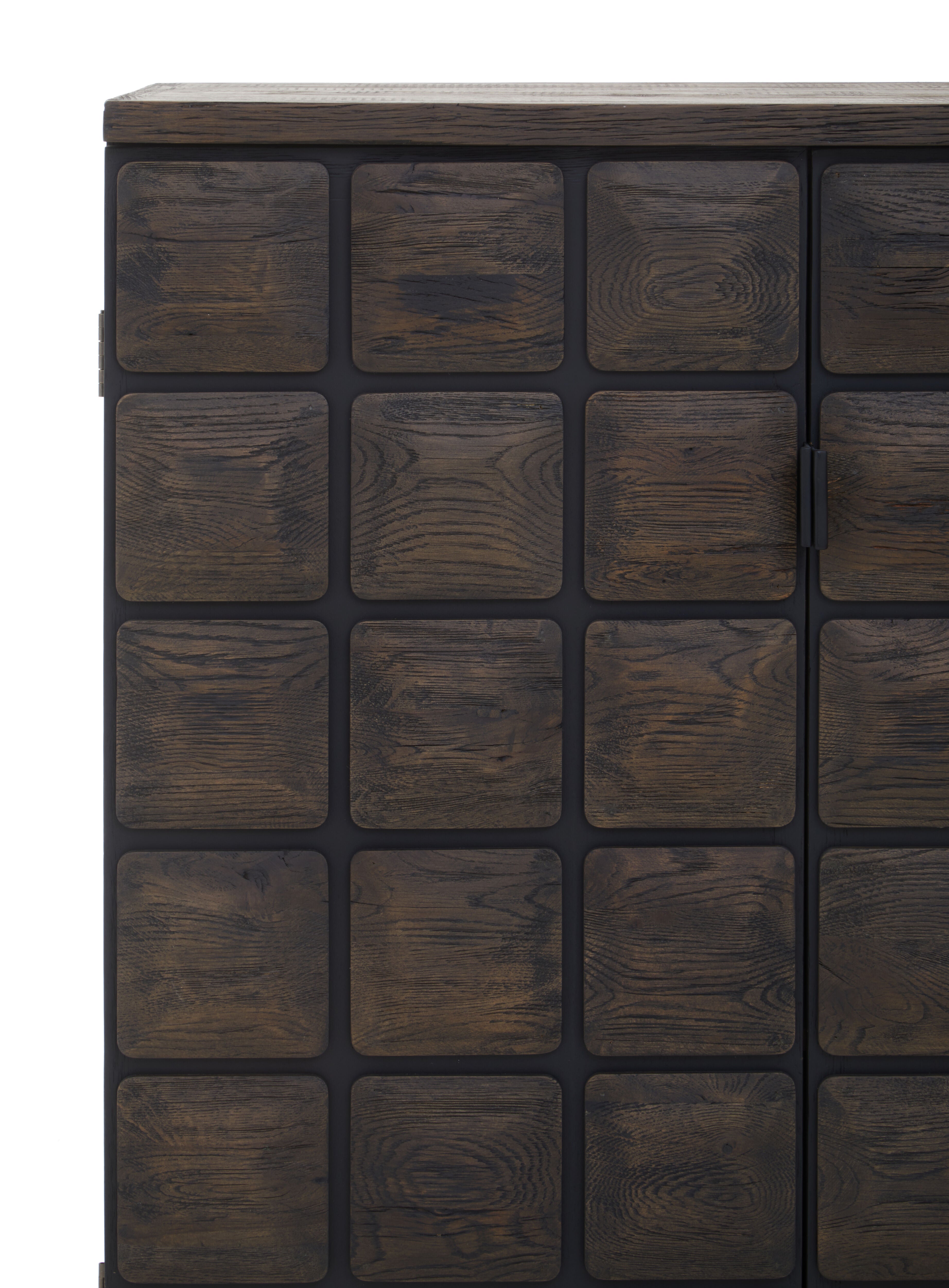 Hamden Dark Oak Wood Tiles Cabinet