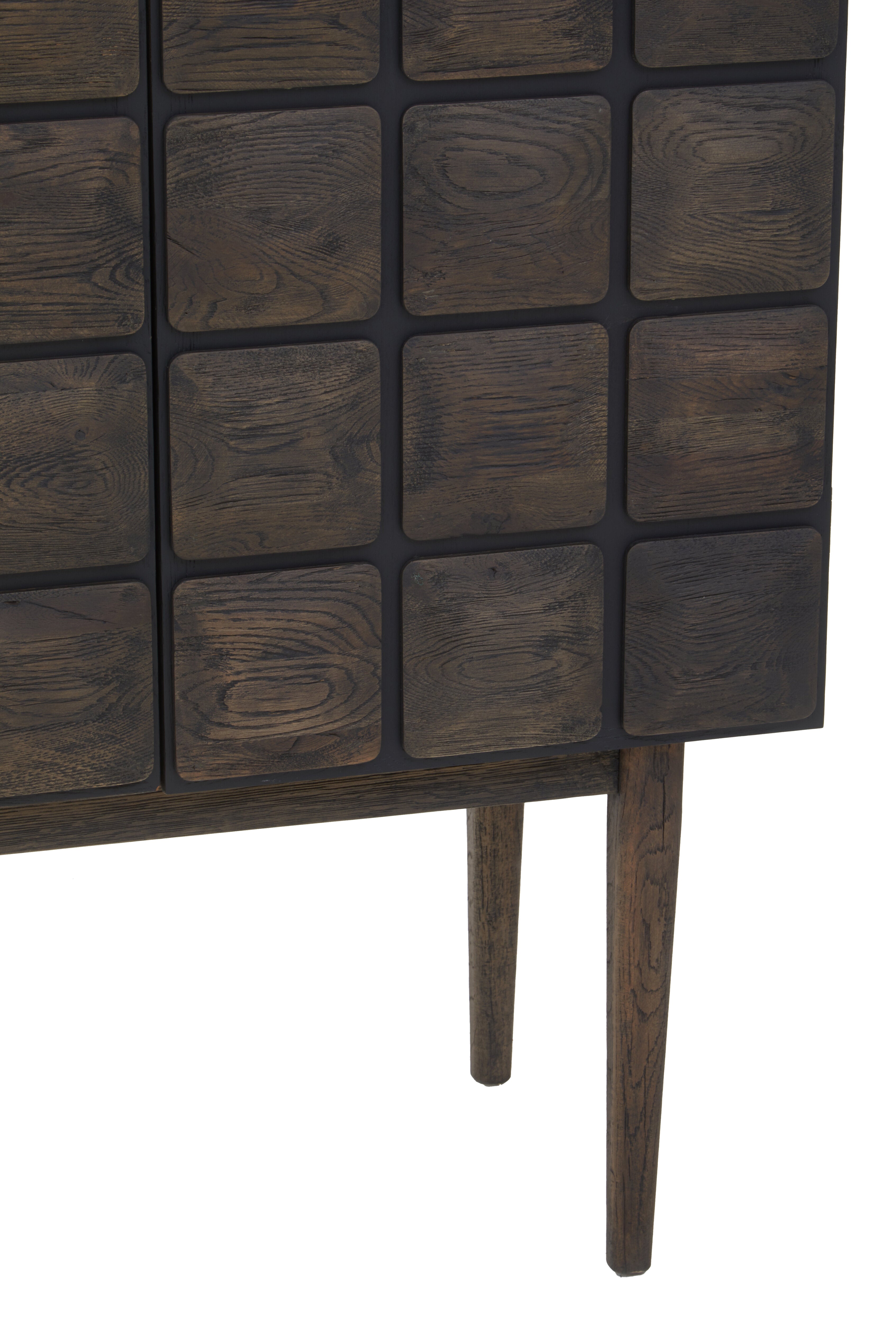 Hamden Dark Oak Wood Tiles Cabinet