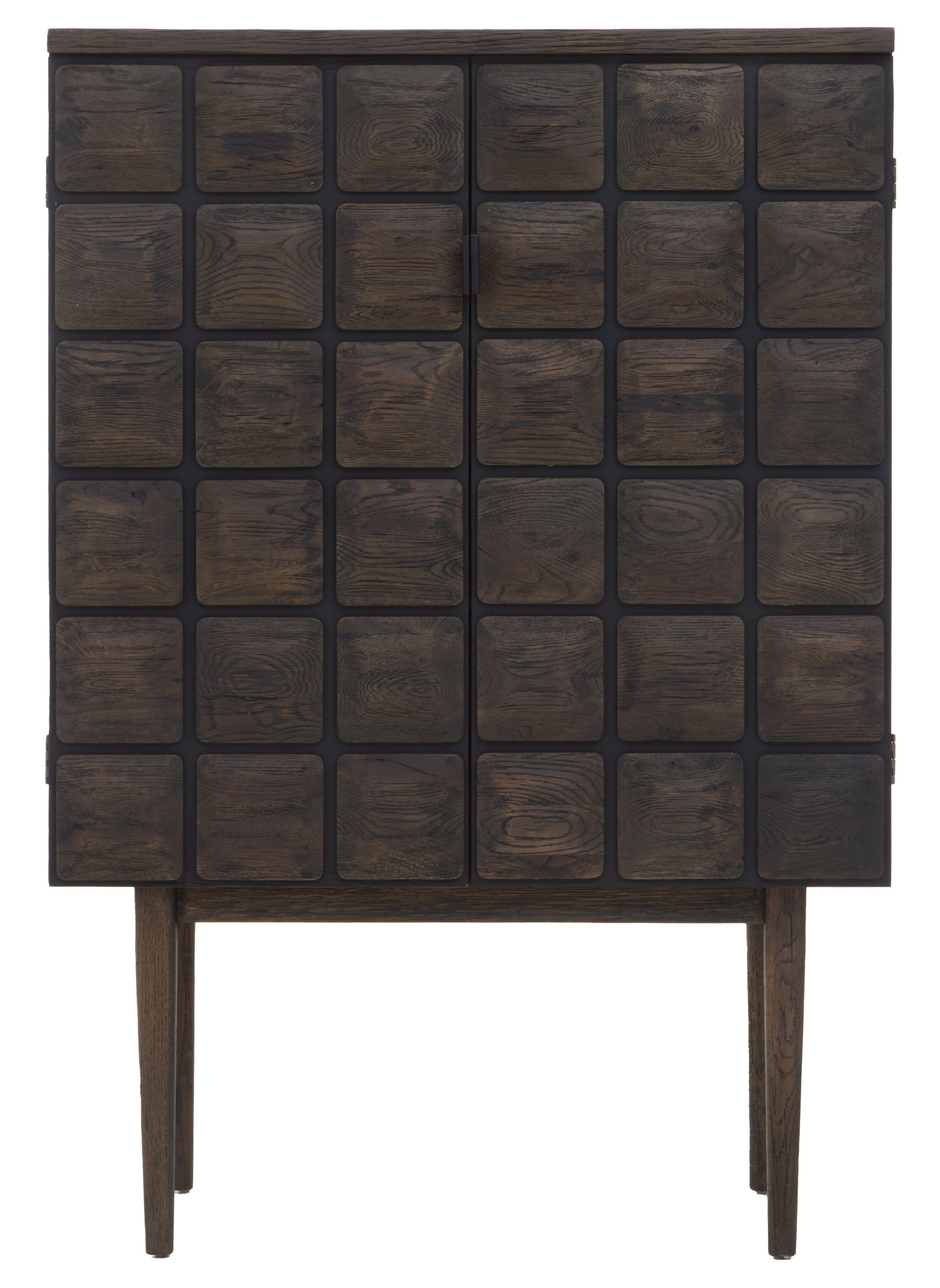 Hamden Dark Oak Wood Tiles Cabinet