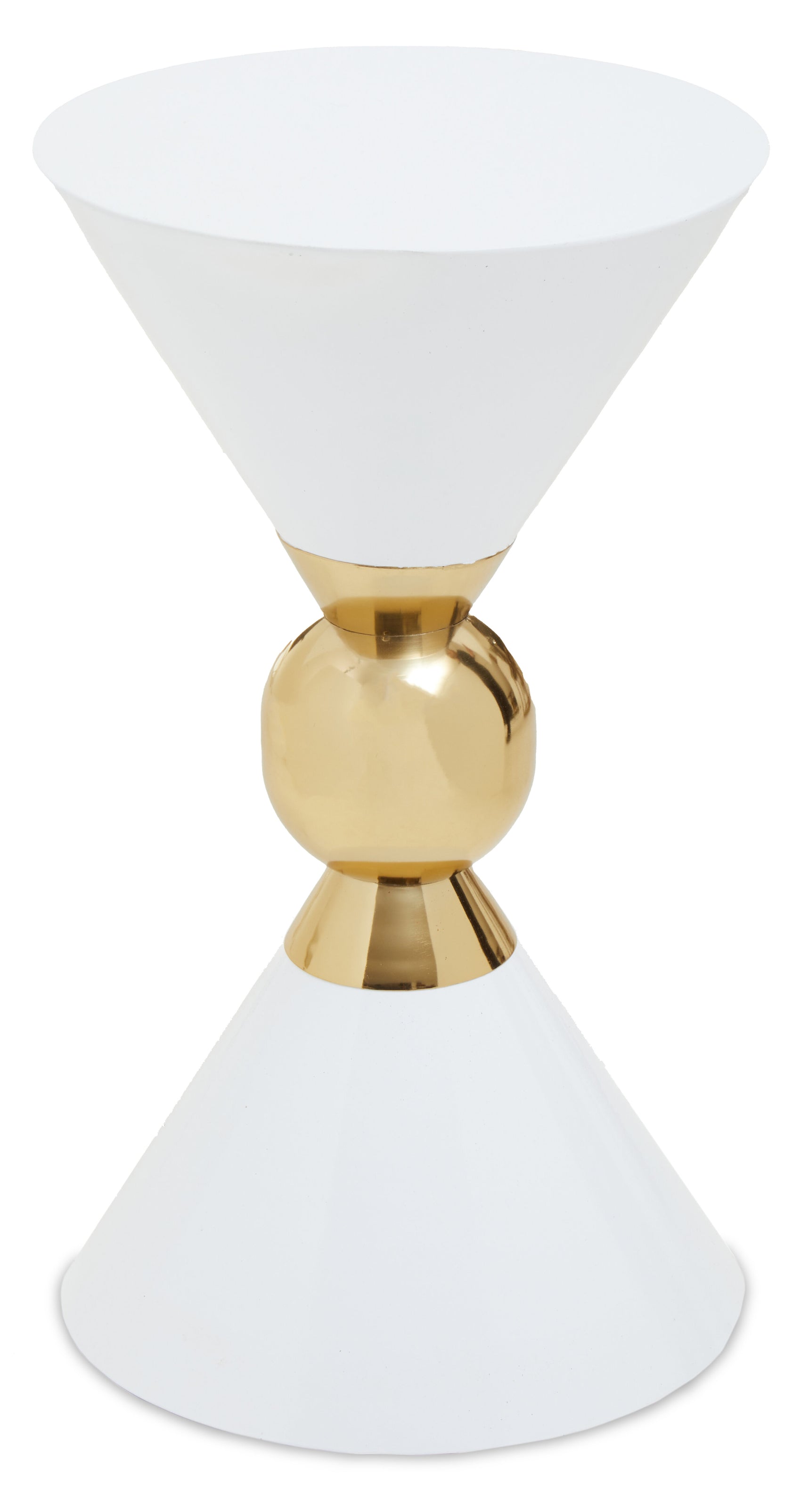 Safira White & Gold Finish Side Table