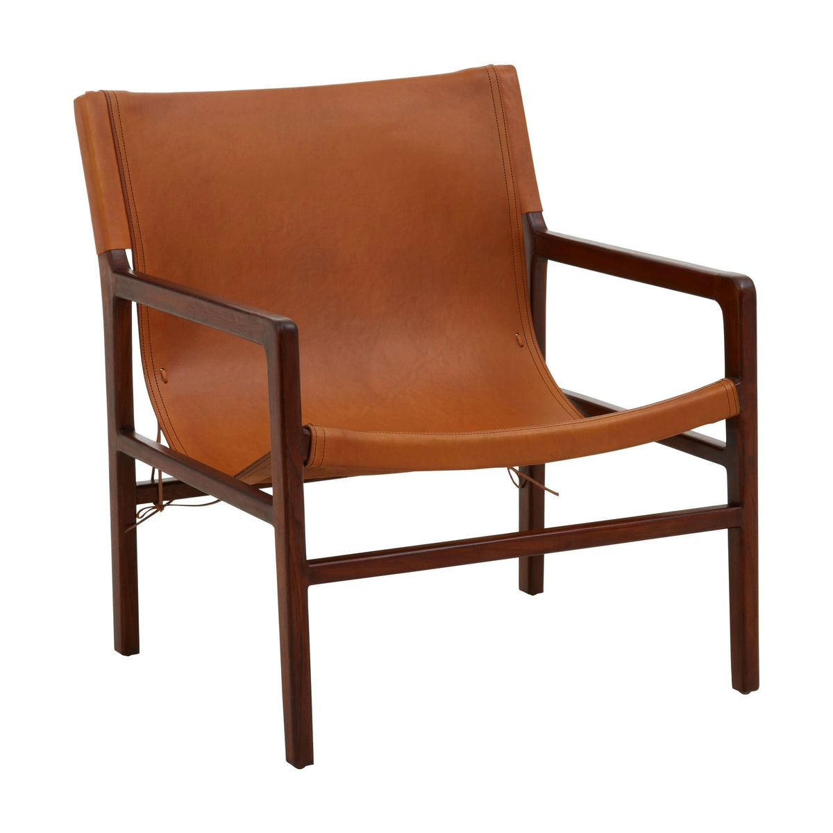 Kalahari Antique Brown Leather Sling Chair