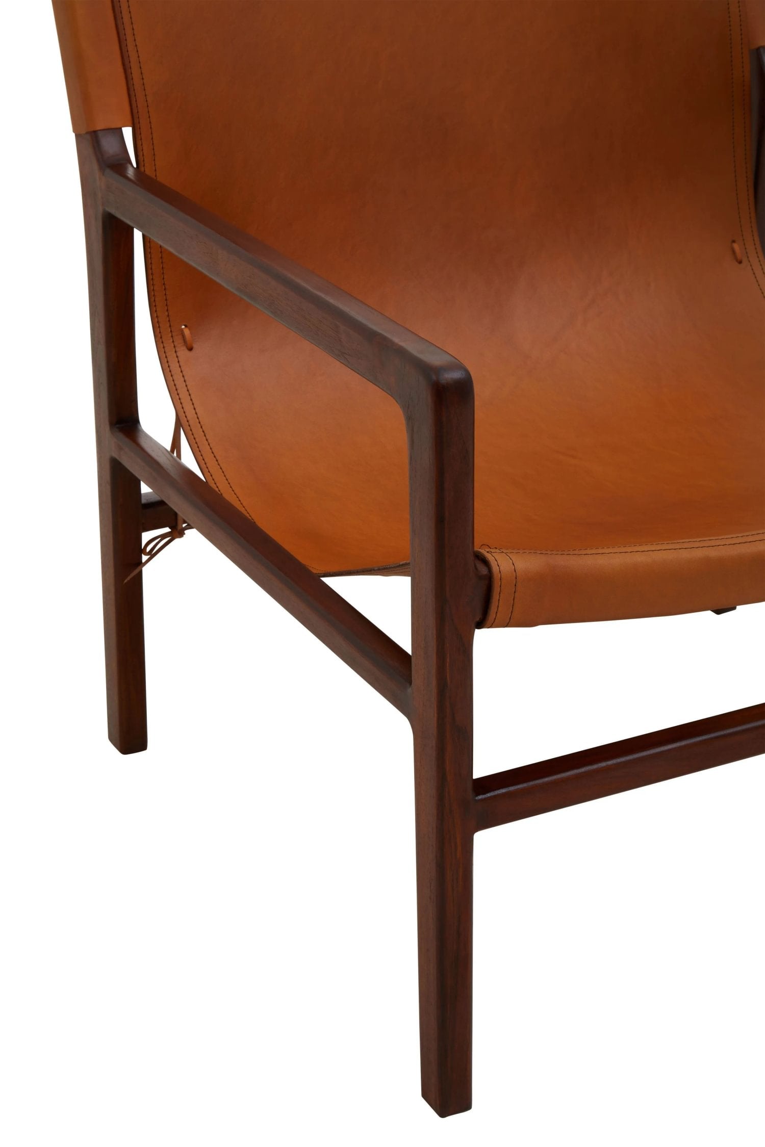 Kalahari Antique Brown Leather Sling Chair