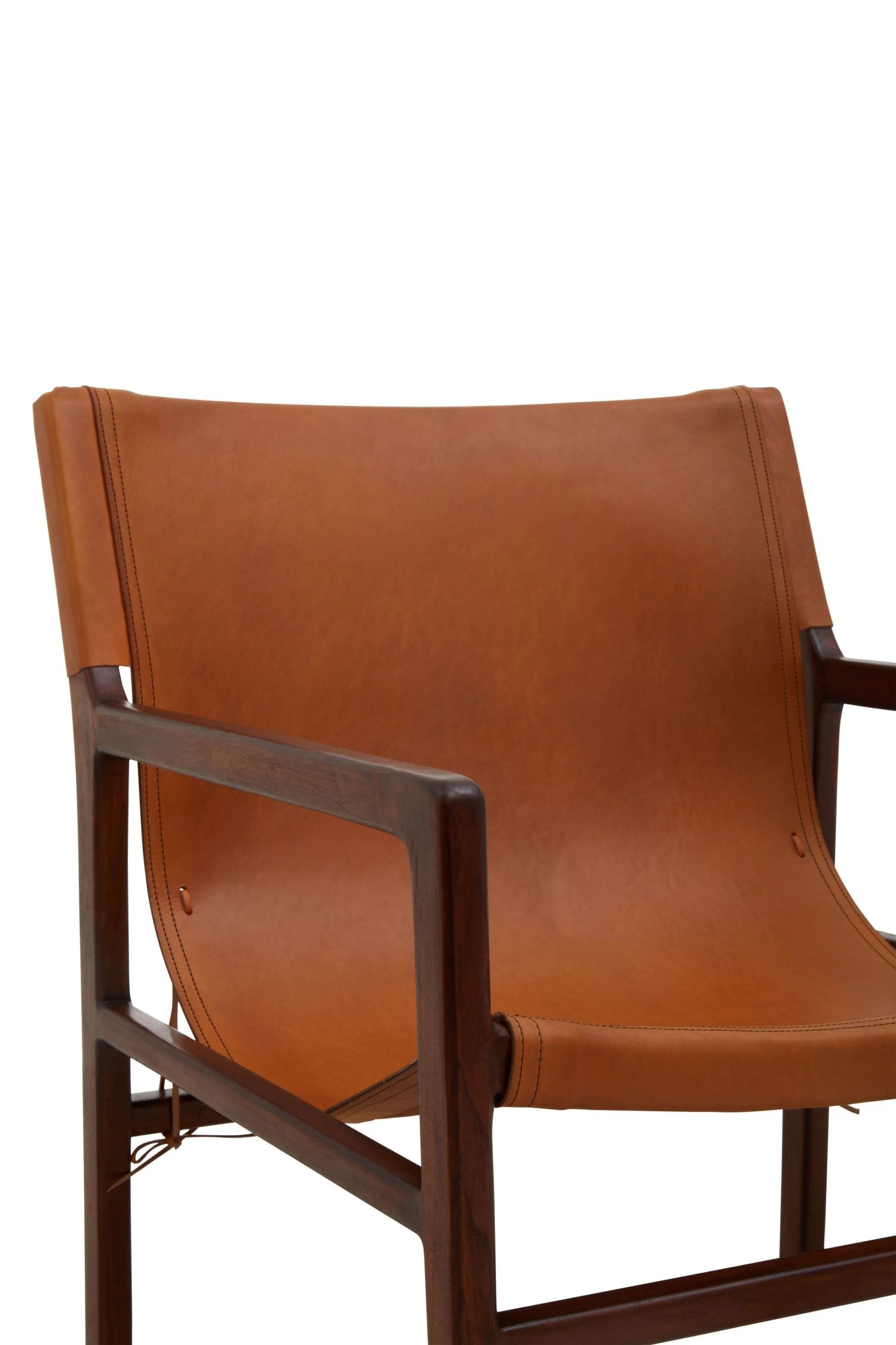 Kalahari Antique Brown Leather Sling Chair