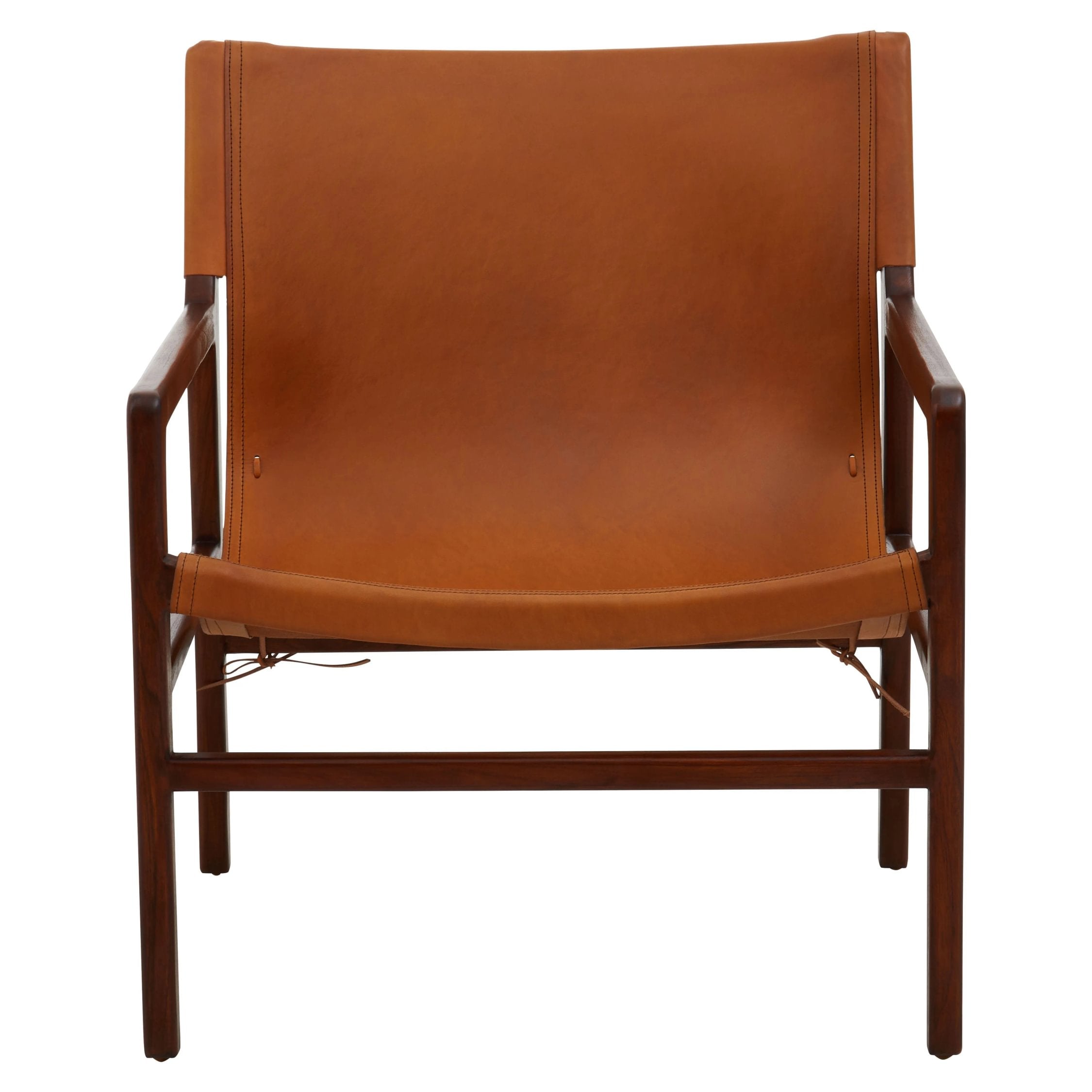 Kalahari Antique Brown Leather Sling Chair