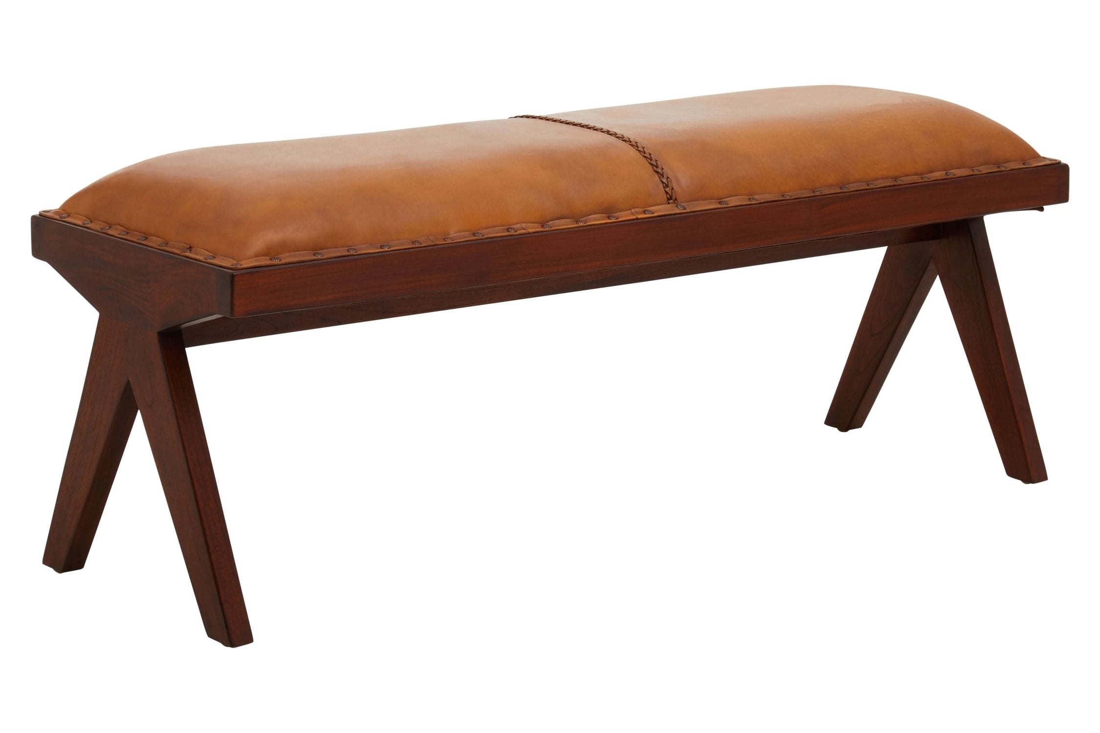Kalahari Tan Leather Bench