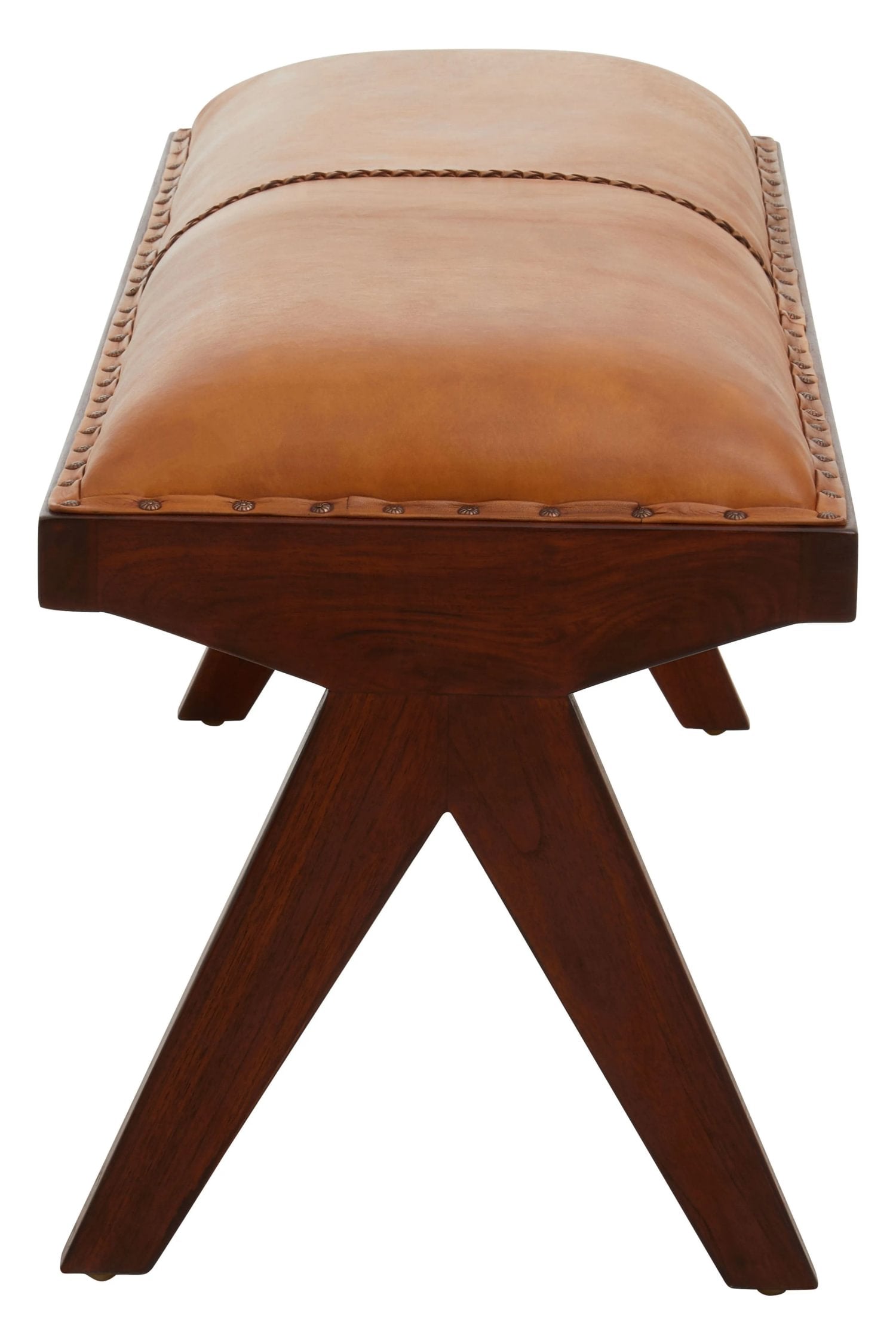 Kalahari Tan Leather Bench