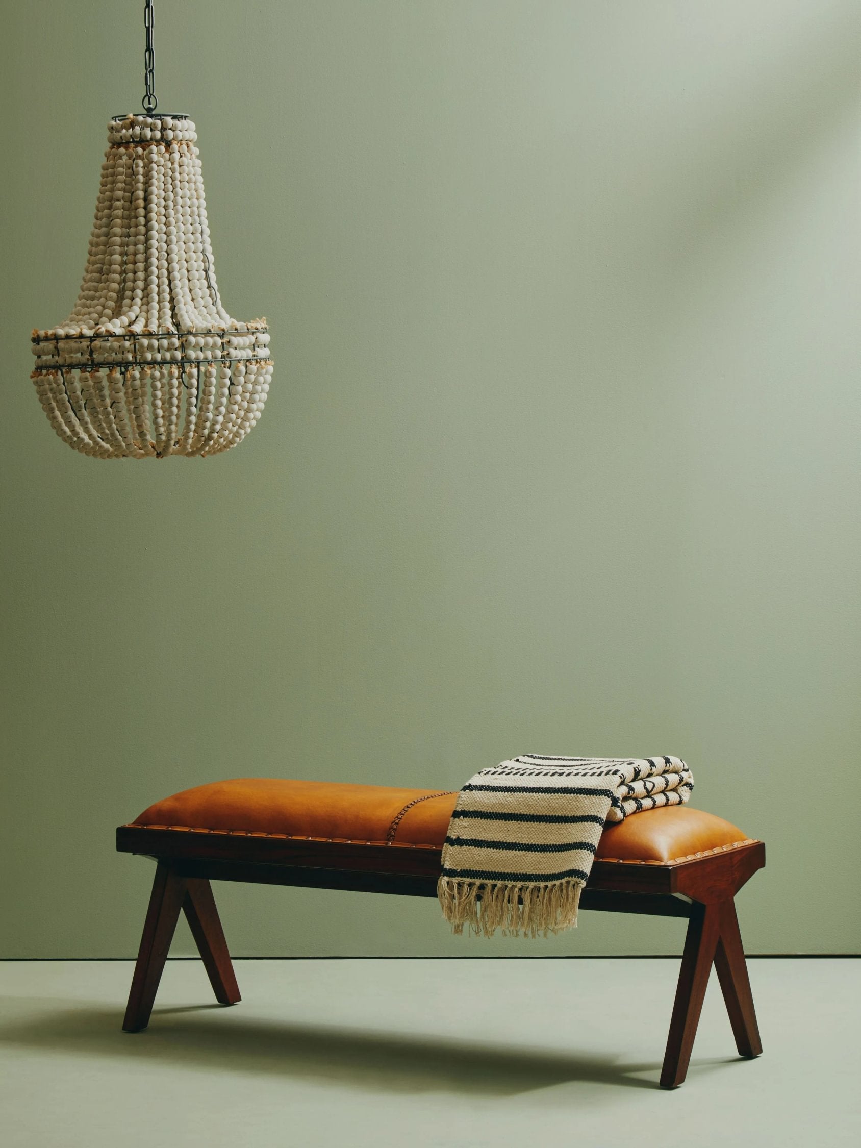 Kalahari Tan Leather Bench