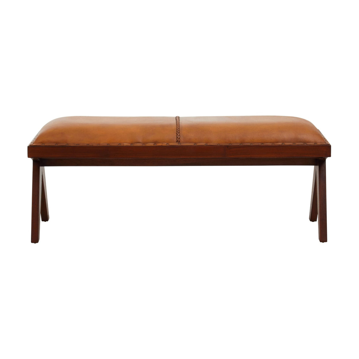 Kalahari Tan Leather Bench