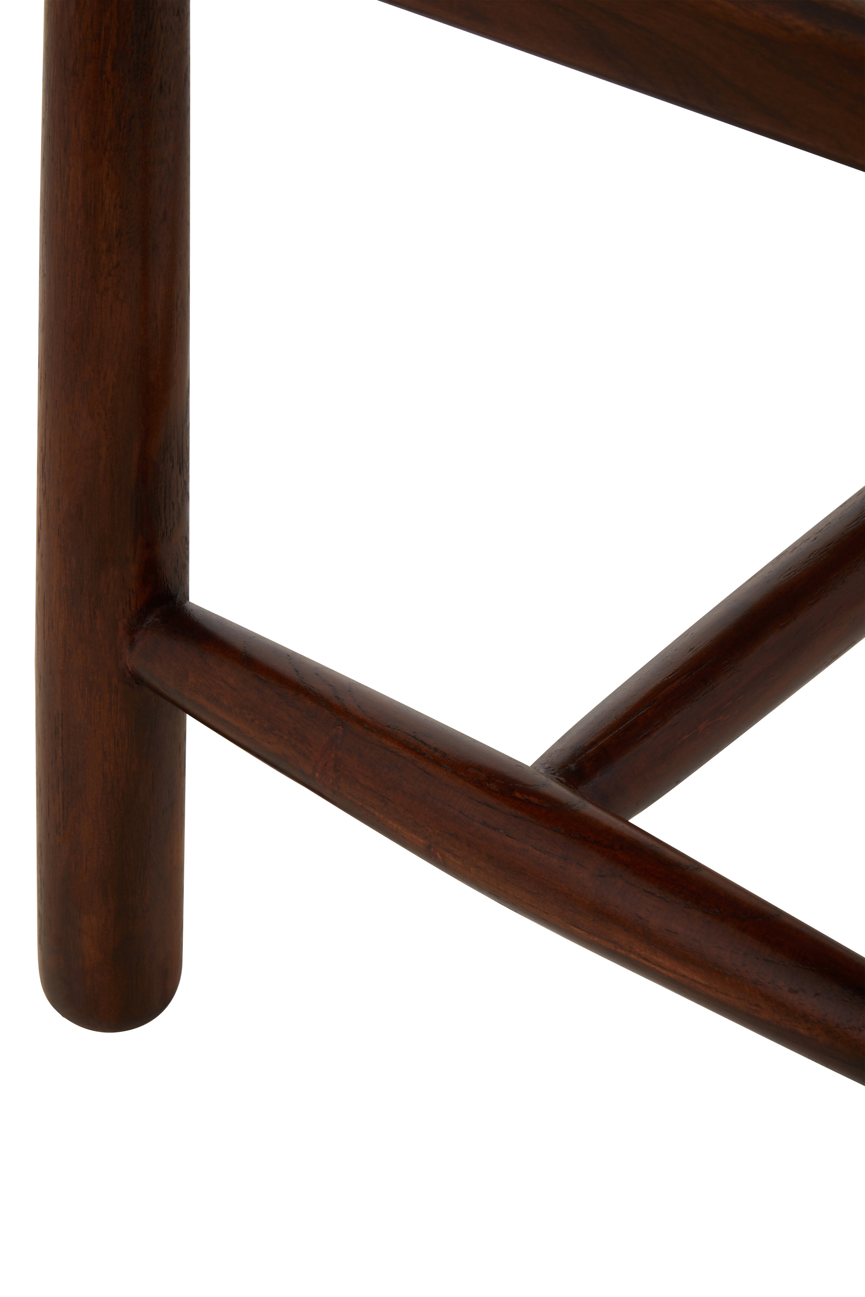 Jenson Handcrafted Brown Leather Weave & Teak Wood Bench