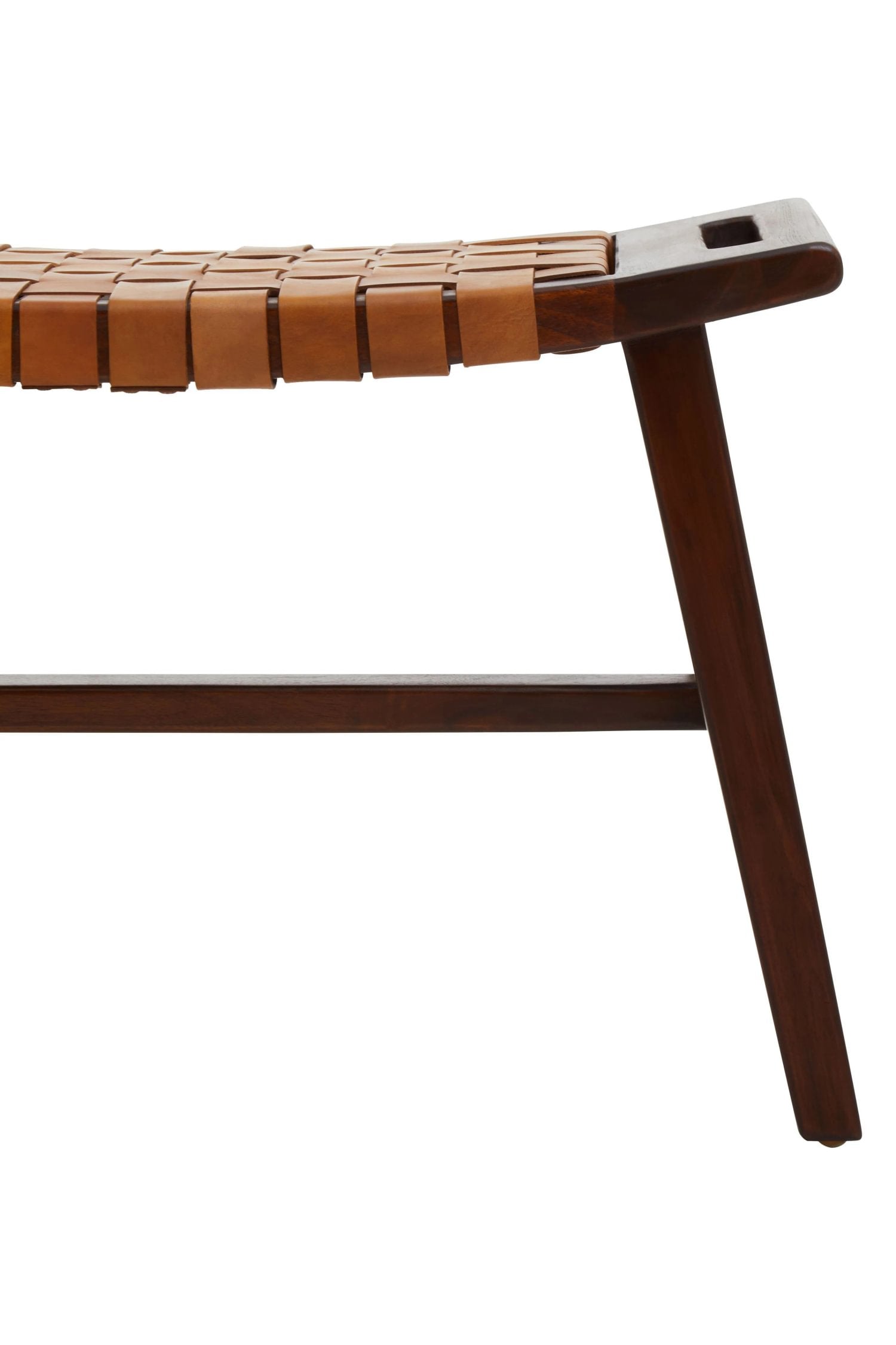 Kalahari Tan Leather Lattice Design Stool